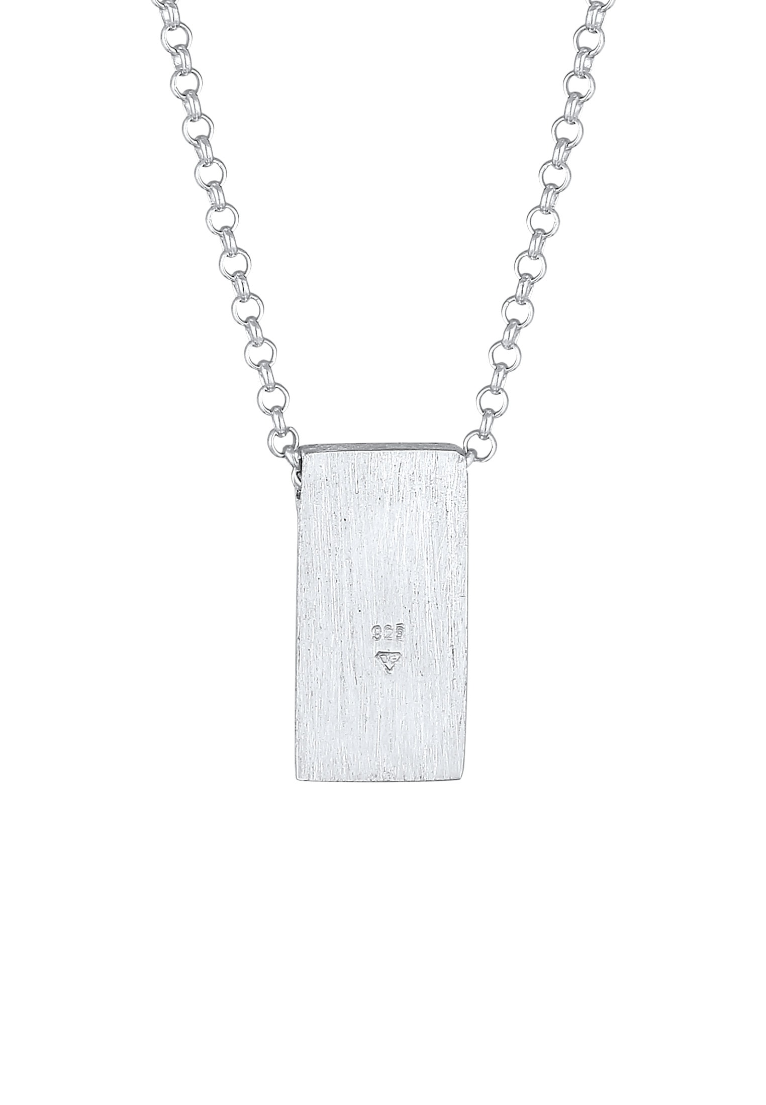 Kuzzoi Kette mit Anhänger »Halskette Herren Rechteck Platte Münze 925 Silber«
