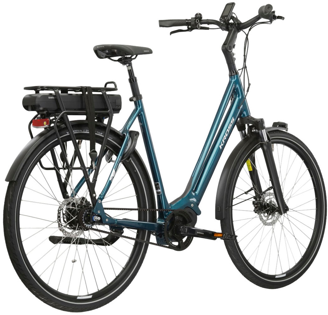 Kross E-Bike »E-Citybike Sentio Hybrid 5.0 28 Zoll türkis«, 7 Gang, Shimano, NEXUS, Mittelmotor 250 W, Pedelec, Elektrofahrrad für Damen und Herren