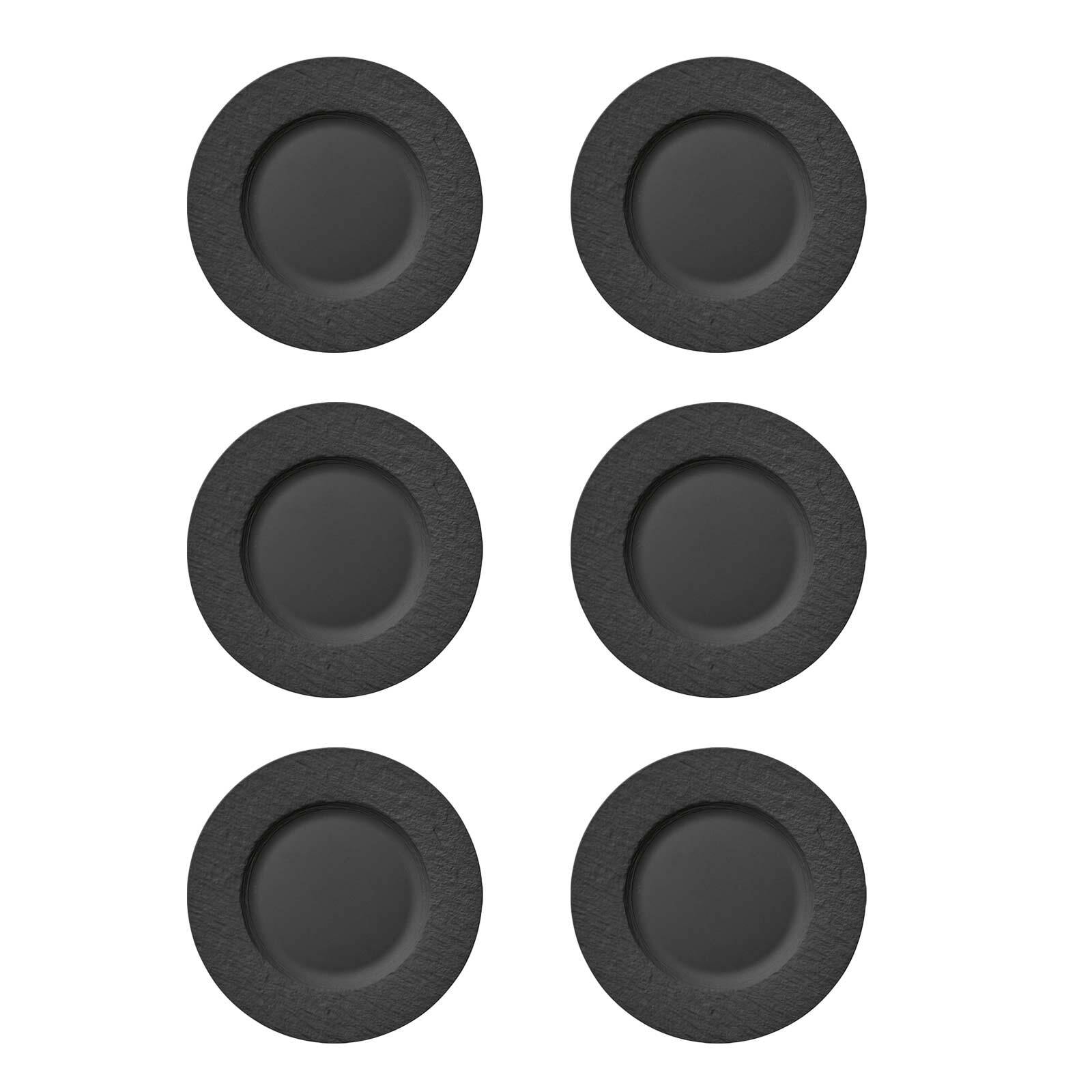 Villeroy & Boch Speiseteller "Manufacture Rock Ø 27 cm 6 Stück, Schwarz"