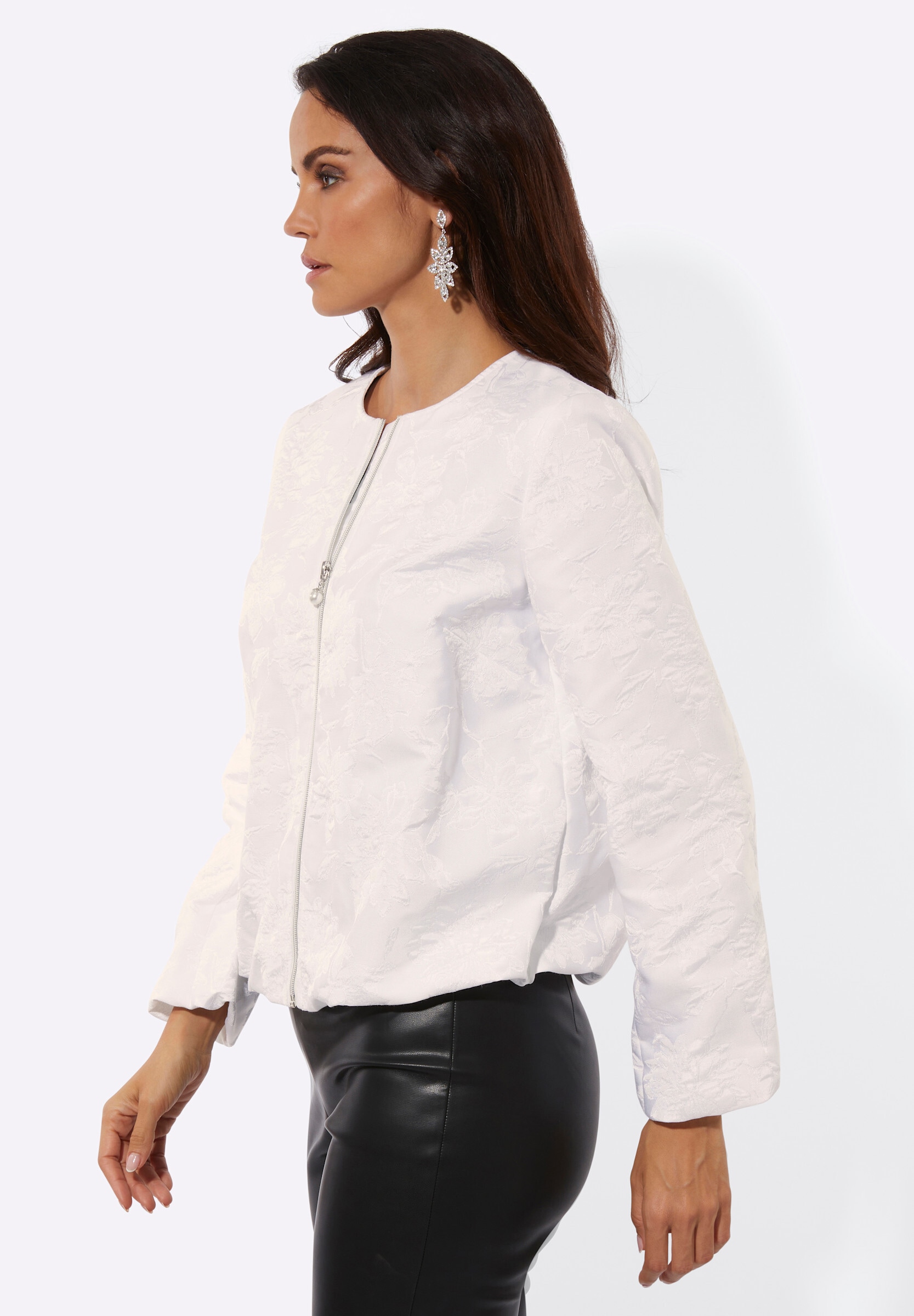 creation L Blusenblazer »Blusenjacke Blusenjacke mit Blütenjacquard-Muster«