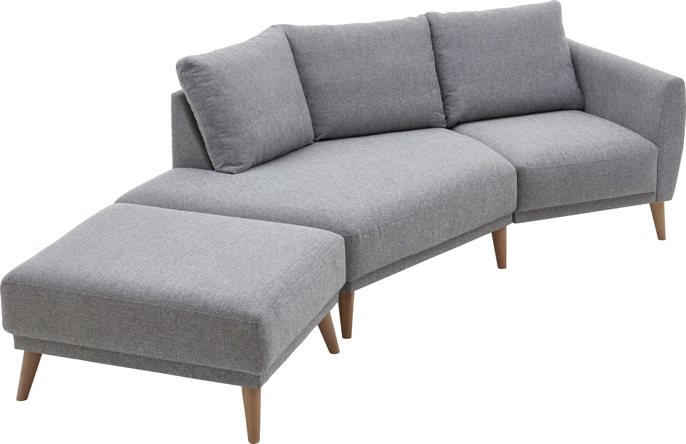 ATLANTIC home collection 2,5-Sitzer »Elvis«, Polsterecke mit offenem Ende im skandinavischen Stil, Massivholzfüße