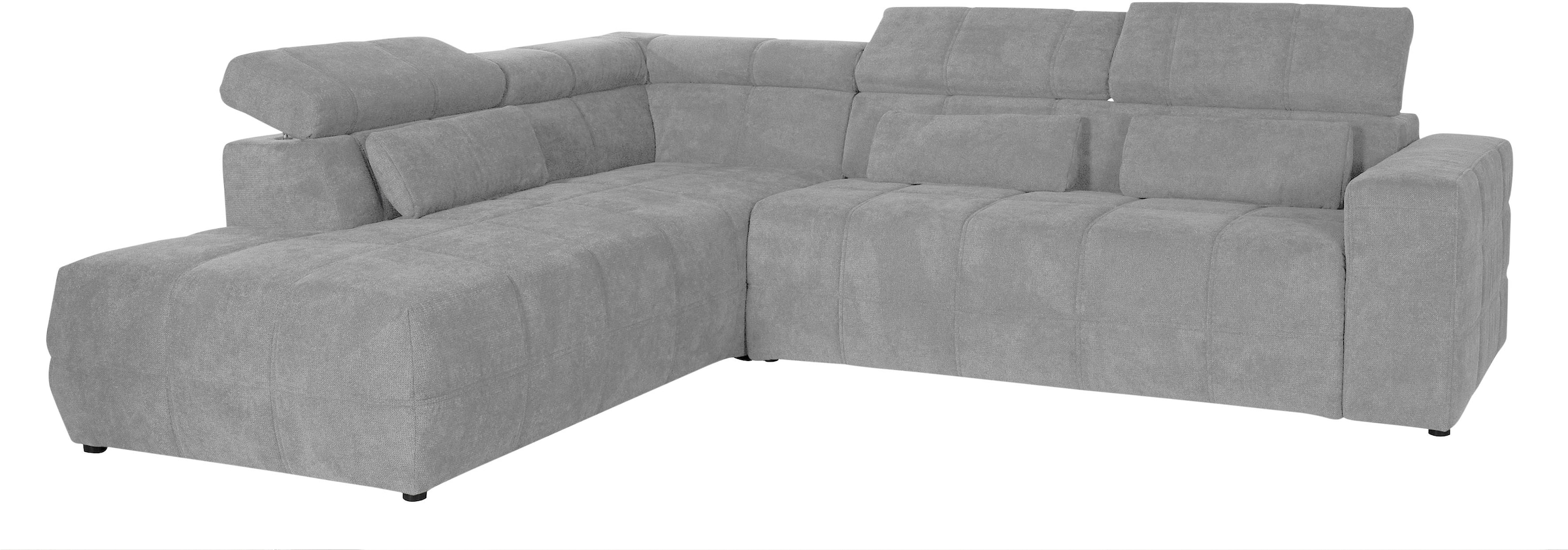 DOMO collection Ecksofa »Brandon L-Form, auch in Leder«, inklusive Kopfteilverstellung, wahlweise mit Sitztiefenverstellung