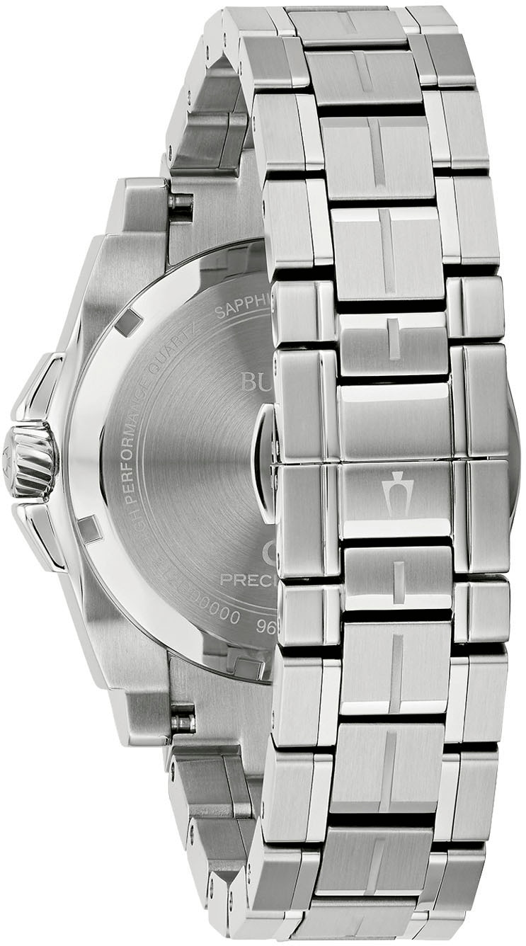 Bulova Quarzuhr, Armbanduhr, Herrenuhr, Edelstahlarmband, Saphirglas, Datum