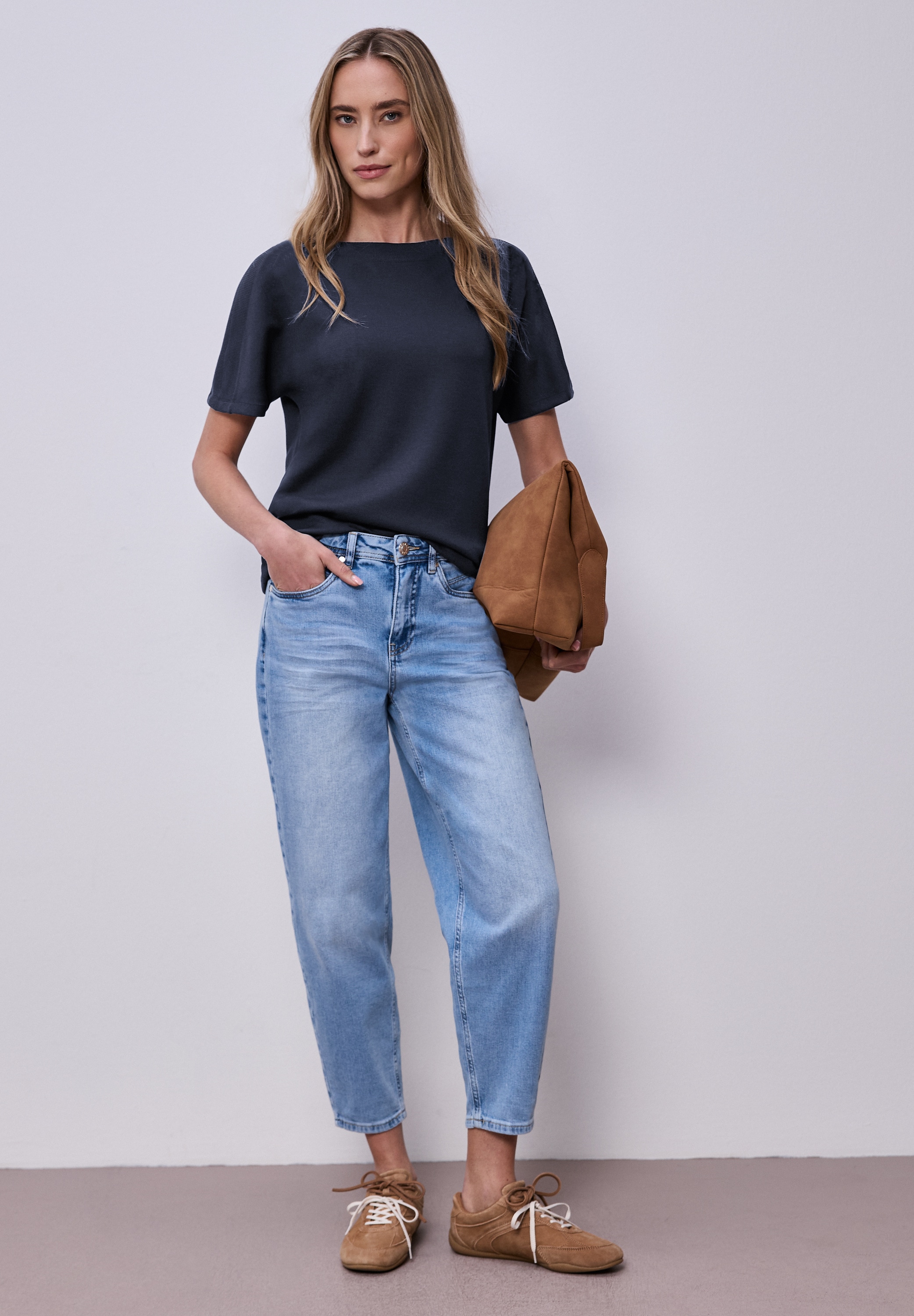 STREET ONE Kurzarmshirt mit elastischem Bund