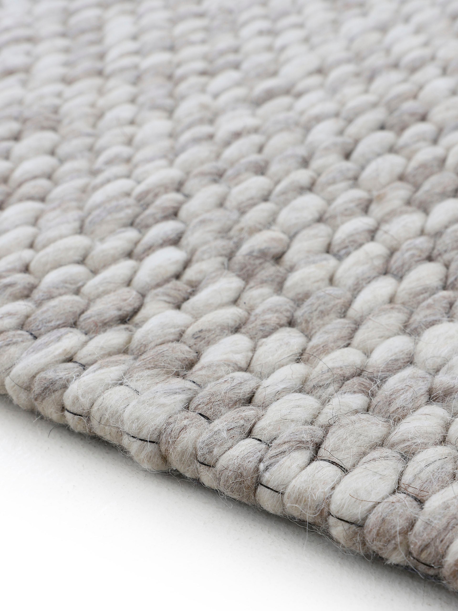 carpetfine Wollteppich »Sina«, rund, 14 mm Höhe, grobe Struktur, Zeitloses Design, reine Wolle, Wohnzimmer