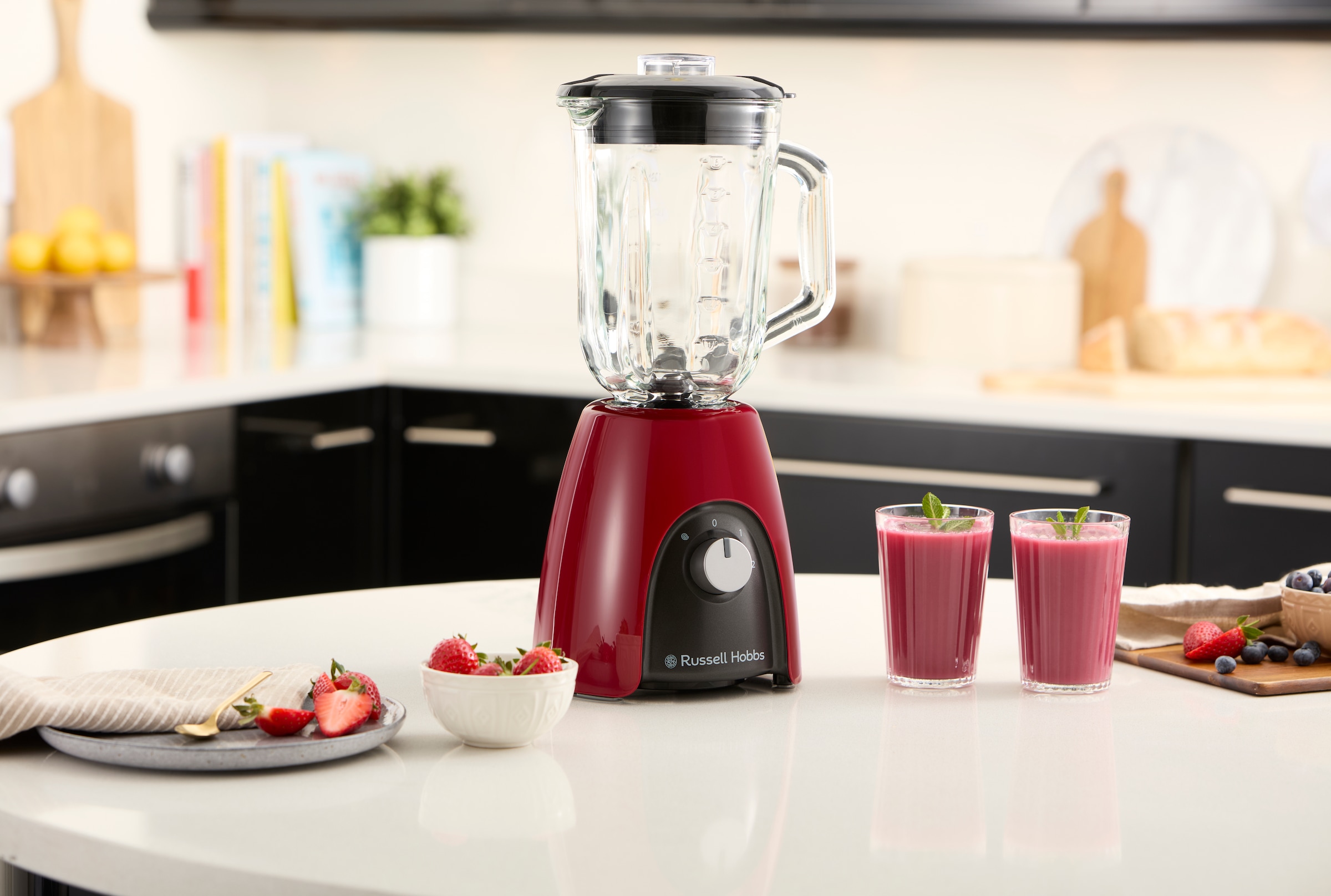 RUSSELL HOBBS Standmixer »Desire 27120-56, 850 Watt,«, 650 W, Glas, rot,2 Geschwindigkeitsstufen, 1,5 Liter Fassungsvermögen