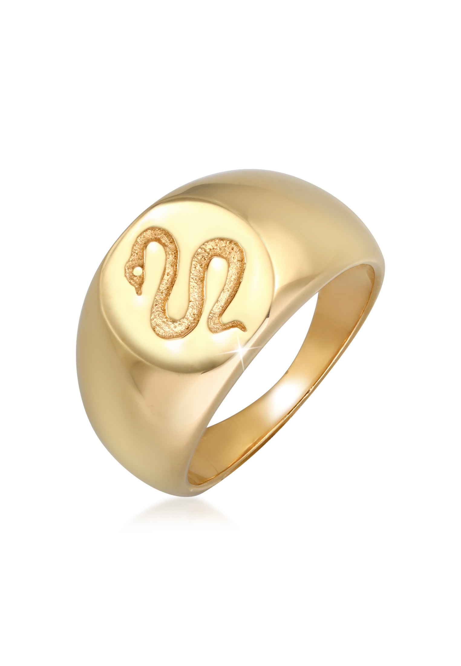Elli Premium Siegelring »Ring Siegelring Schlange Kraft Symbol 925 Silber«
