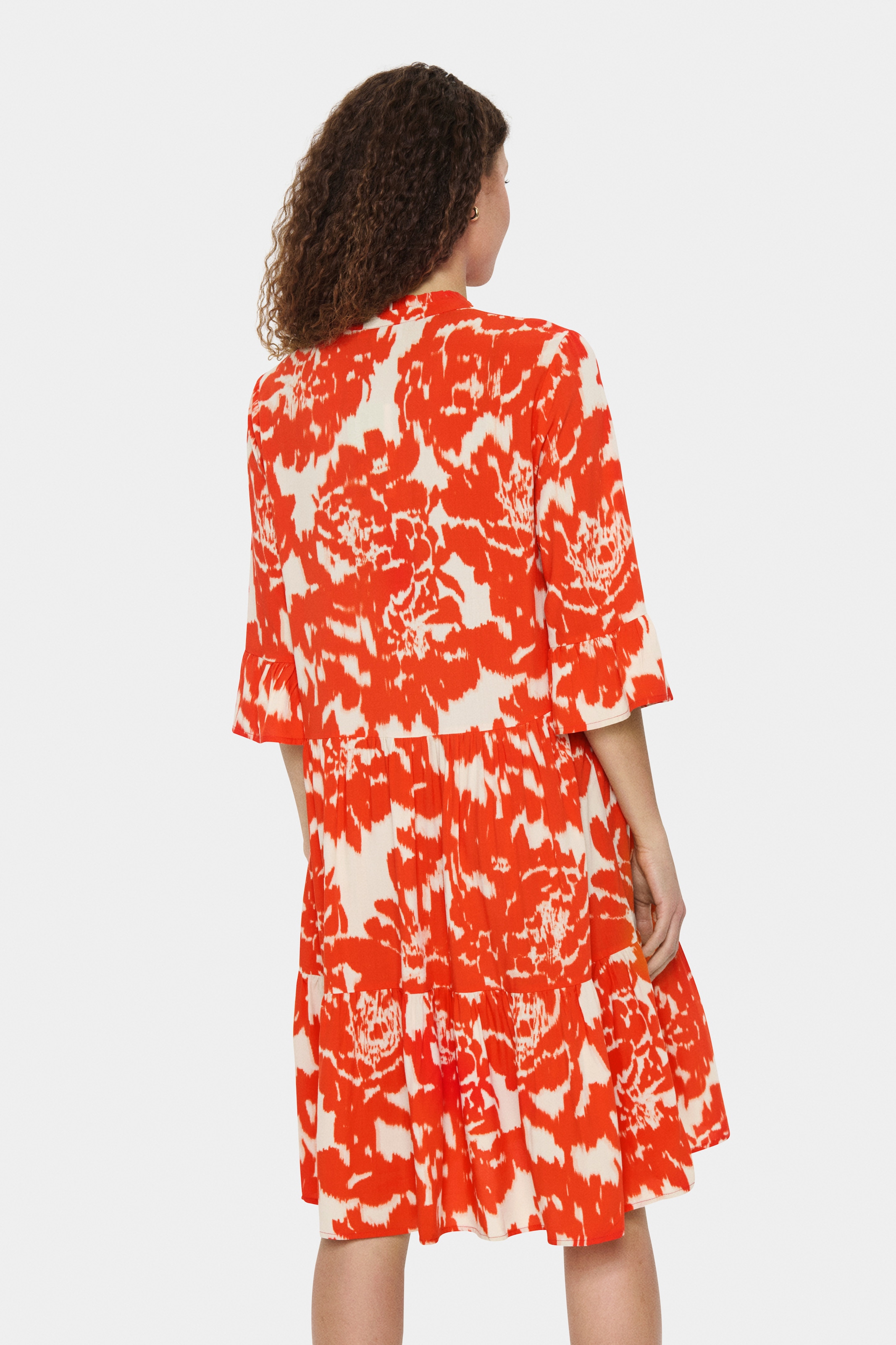 Saint Tropez Blusenkleid »EdaSZ Dress« Sommerkleid, Tunikakleid mit Volant und 3/4 Ärmel