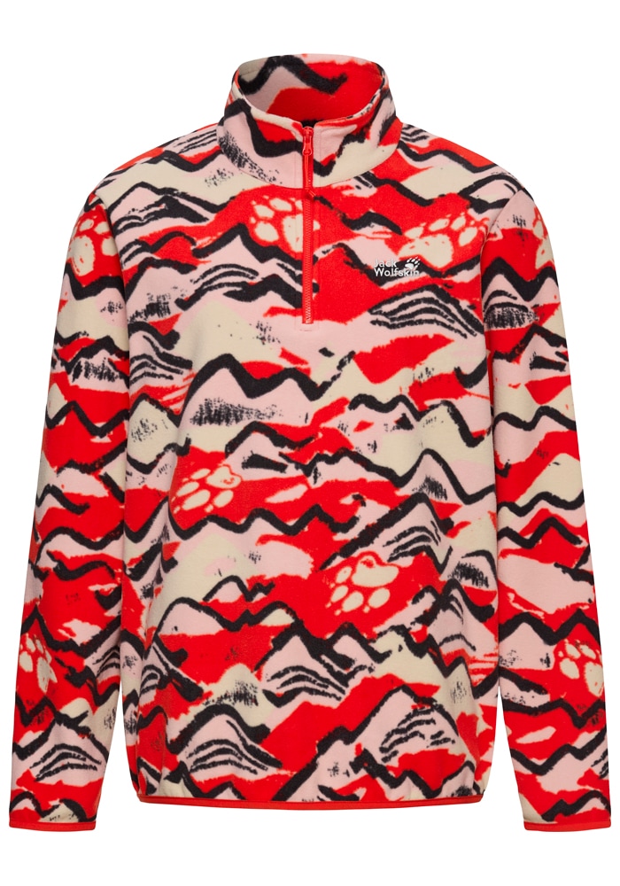 Jack Wolfskin Strickfleece-Pullover »PAW ERA 100 PRINT HZ W« aus Strickfleece, mit halbem Reißverschluss, mit Rundhalsausschnitt
