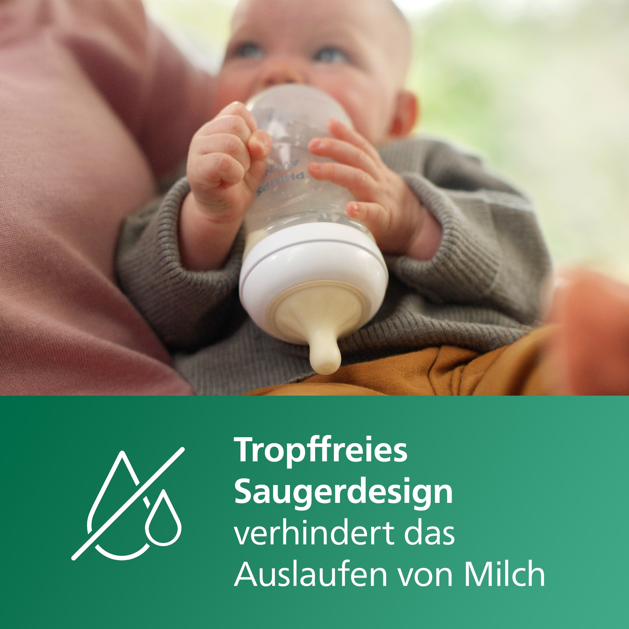 Philips AVENT Babyflasche »Natural Response SCY933/02«, 2 Stück, 240ml, Glas, ab dem 1. Monat