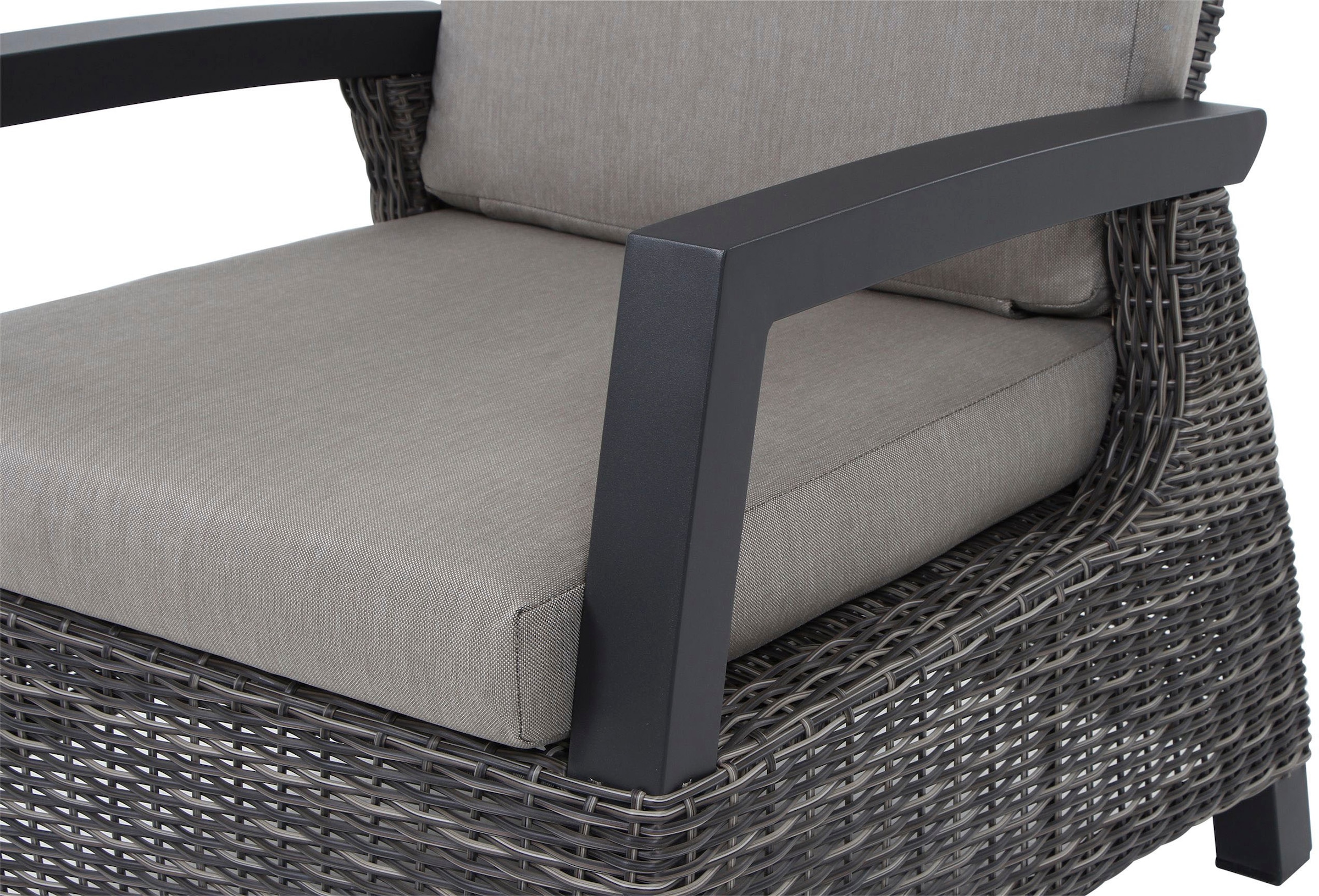 Siena Garden Gartenlounge-Set »Corido«, (Set, 8 tlg.), bestehend aus 2 Sesseln, 1 Bank, 1 Tisch und 4 Auflagen