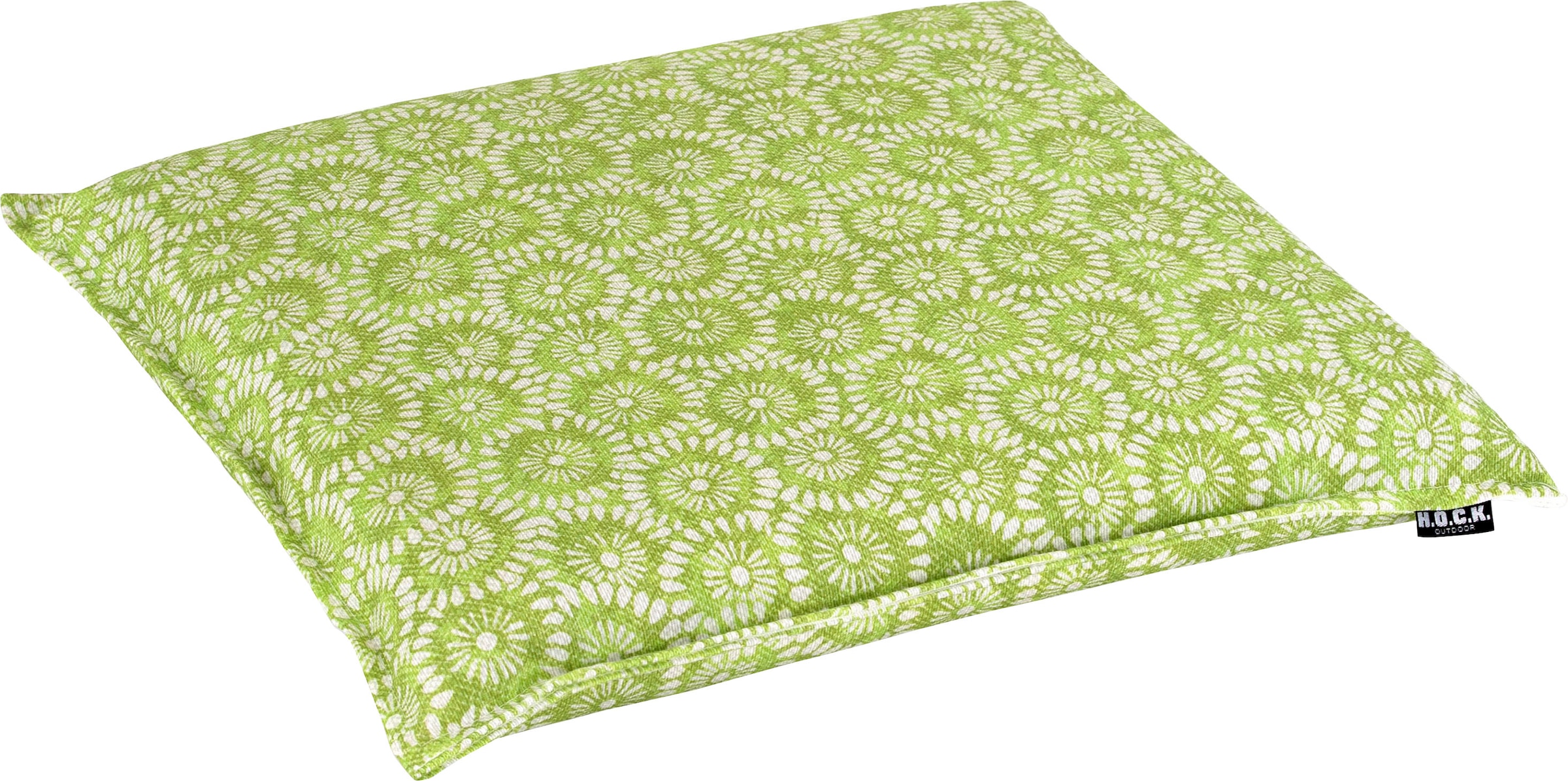 H.O.C.K., Stuhlkissen »Yuno« mit Blumenmuster, grasgrün + geblümt, Polyester, B/L: 40 cm x 40 cm - 1 Stk.