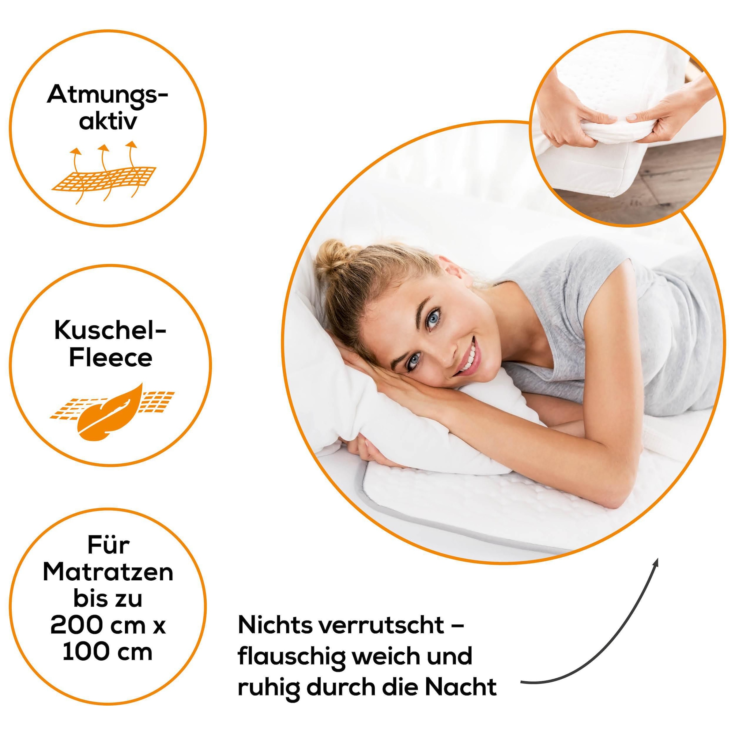 BEURER Wärmeunterbett »UB 100 für ein kuschelig warmes Bett, maschinenwaschbar«, Spannbetttuch-Form, mit 2 Wärmezonen für Körper und Füße