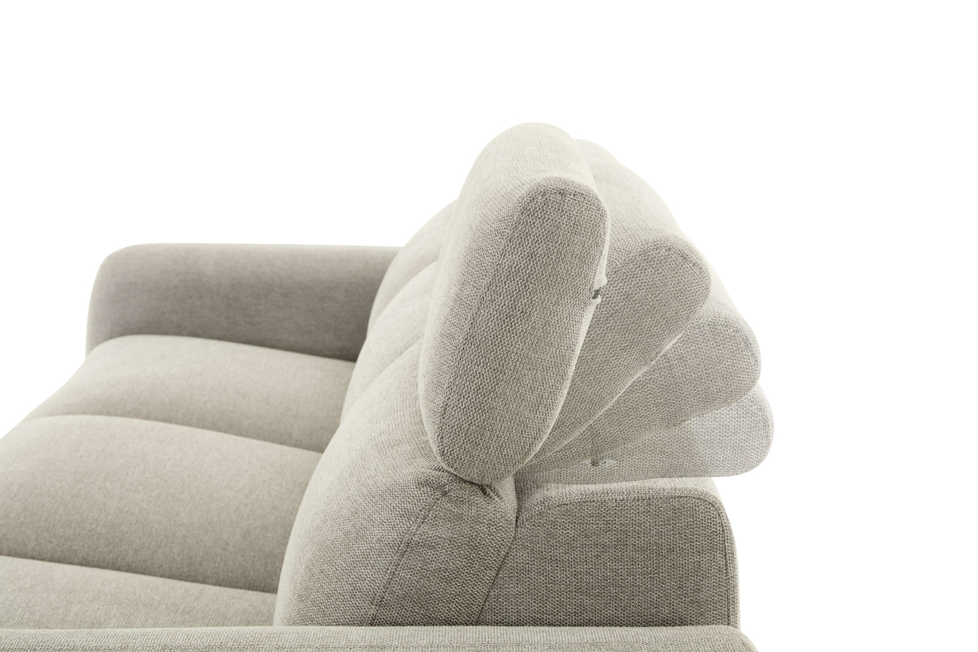 Home affaire Ecksofa »SKAANE Struktur, L-Form, 274 cm, manuelle u. elektrische Funktion,«, rundes Design, Kopfteilverstellung, Federkernpolsterung