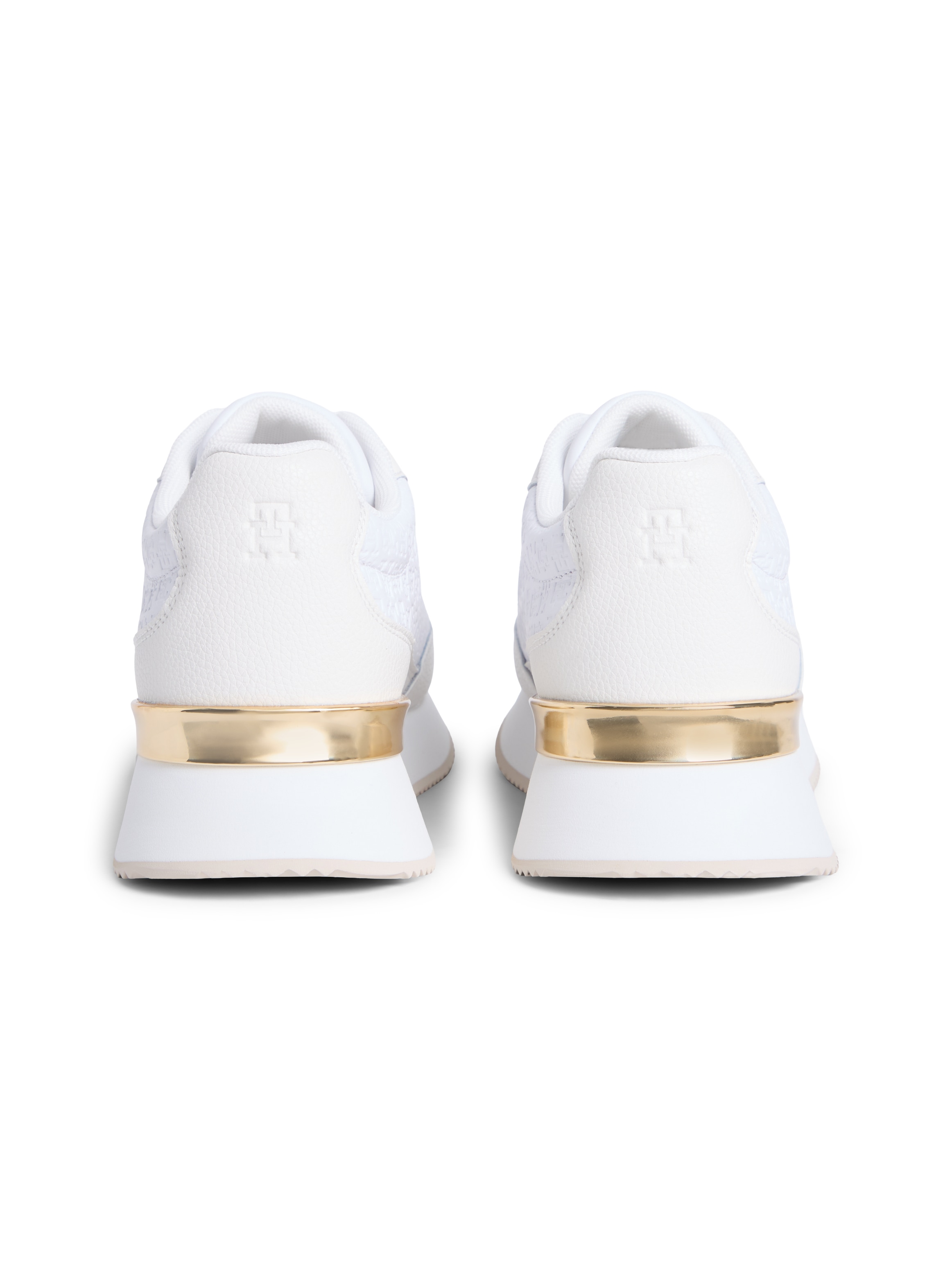 Tommy Hilfiger Keilsneaker »TH CHIC MONOGRAM RUNNER«  Freizeitschuh, Halbschuh, Schnürschuh mit goldfarbenem Besatz