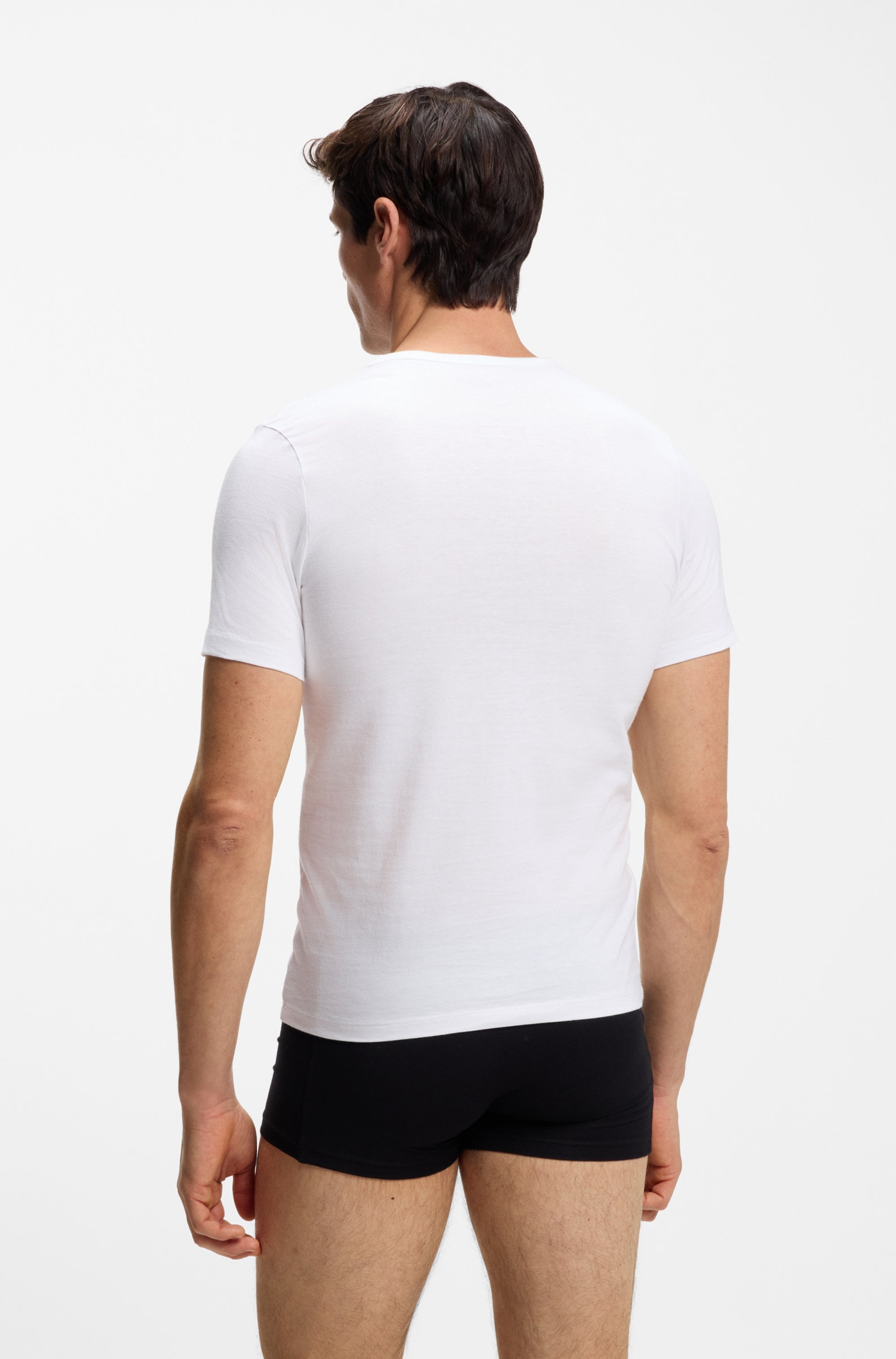 BOSS T-Shirt »TShirtRN 3P Classic« Packung, 3 Stk. mit BOSS Stickerei