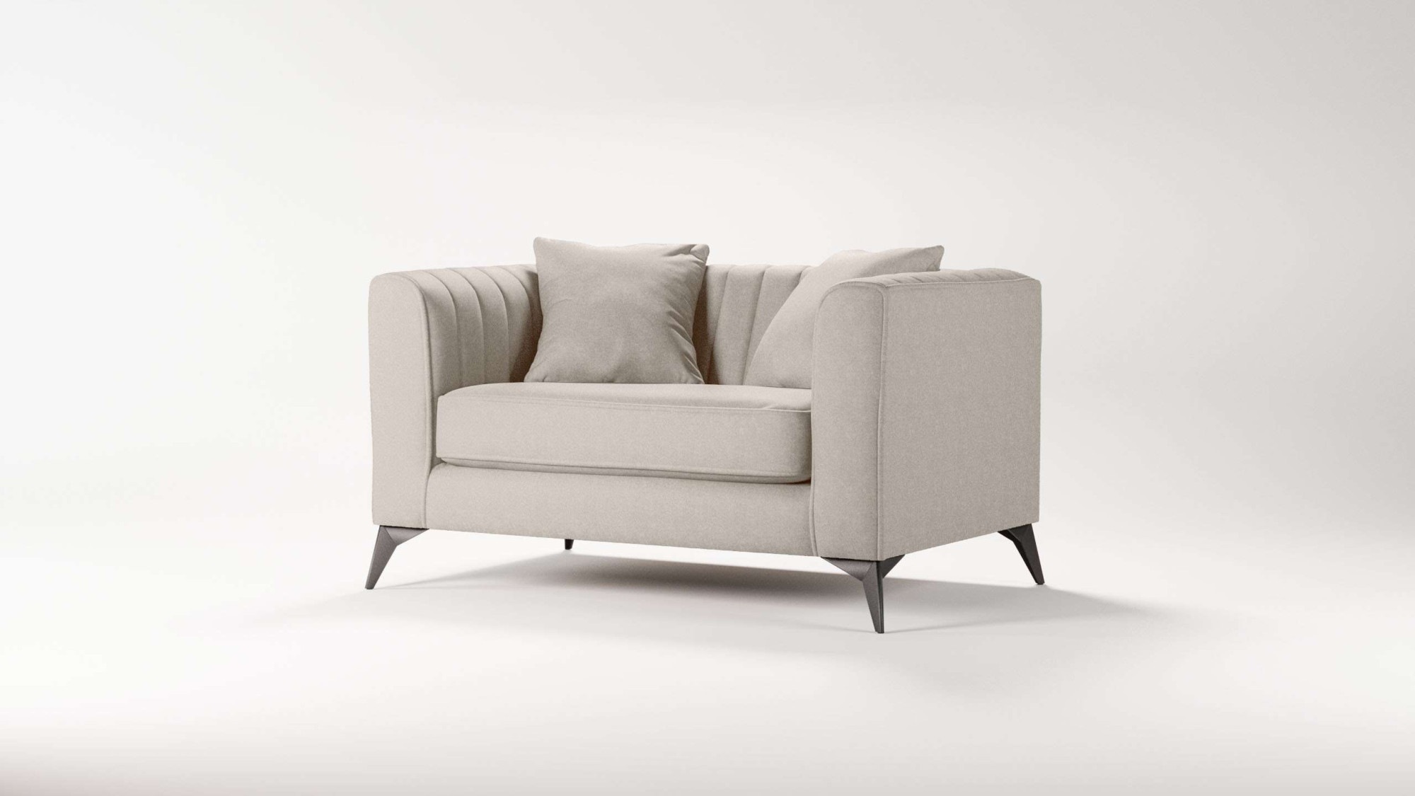 Places of Style Loveseat »MATTHEW Loungesessel, Maße B/T/H: 130/86/74 cm«, incl. Zierkissen, feine Steppung im Rücken, belastbar bis 200kg