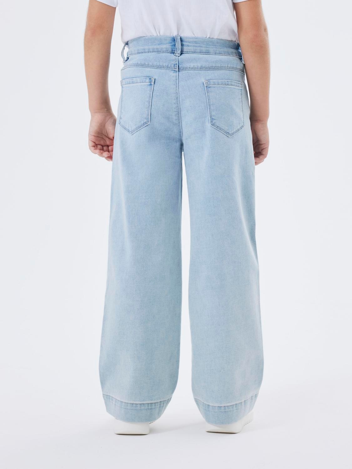 Name It Weite Jeans »NKFROSE für Mädchen mit weitem Bein und High Waist«, unifarben, casual, loose fit, Baumwollmischung, Denim