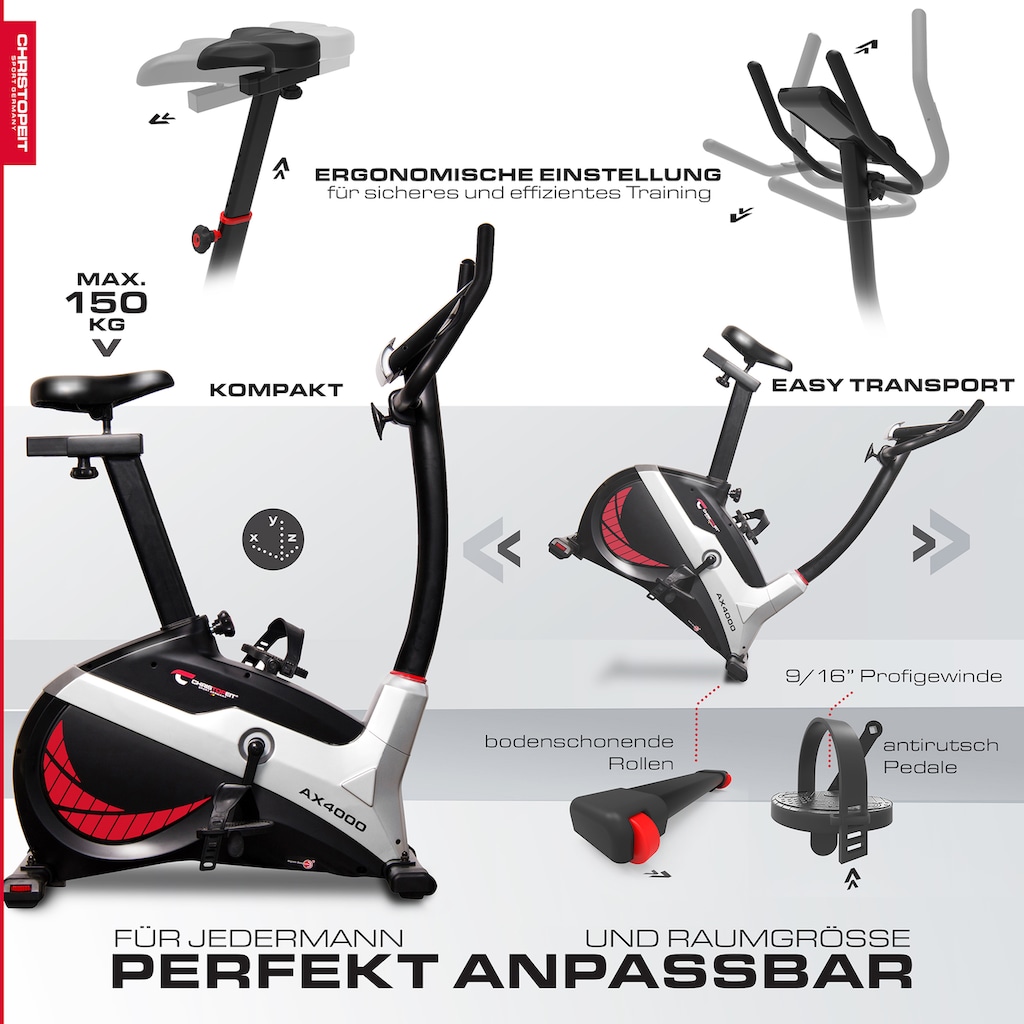 Christopeit Sport® Sitz-Ergometer »AX 4000«, Heimtrainer Fahrrad