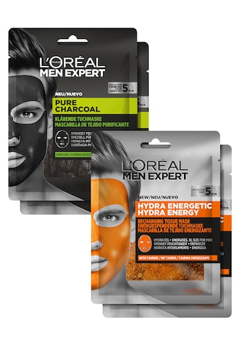 L'ORÉAL PARIS MEN EXPERT Gesichtsmasken-Set »Pure Charcoal und Hydra Energy«, (Set, 4... kaufen