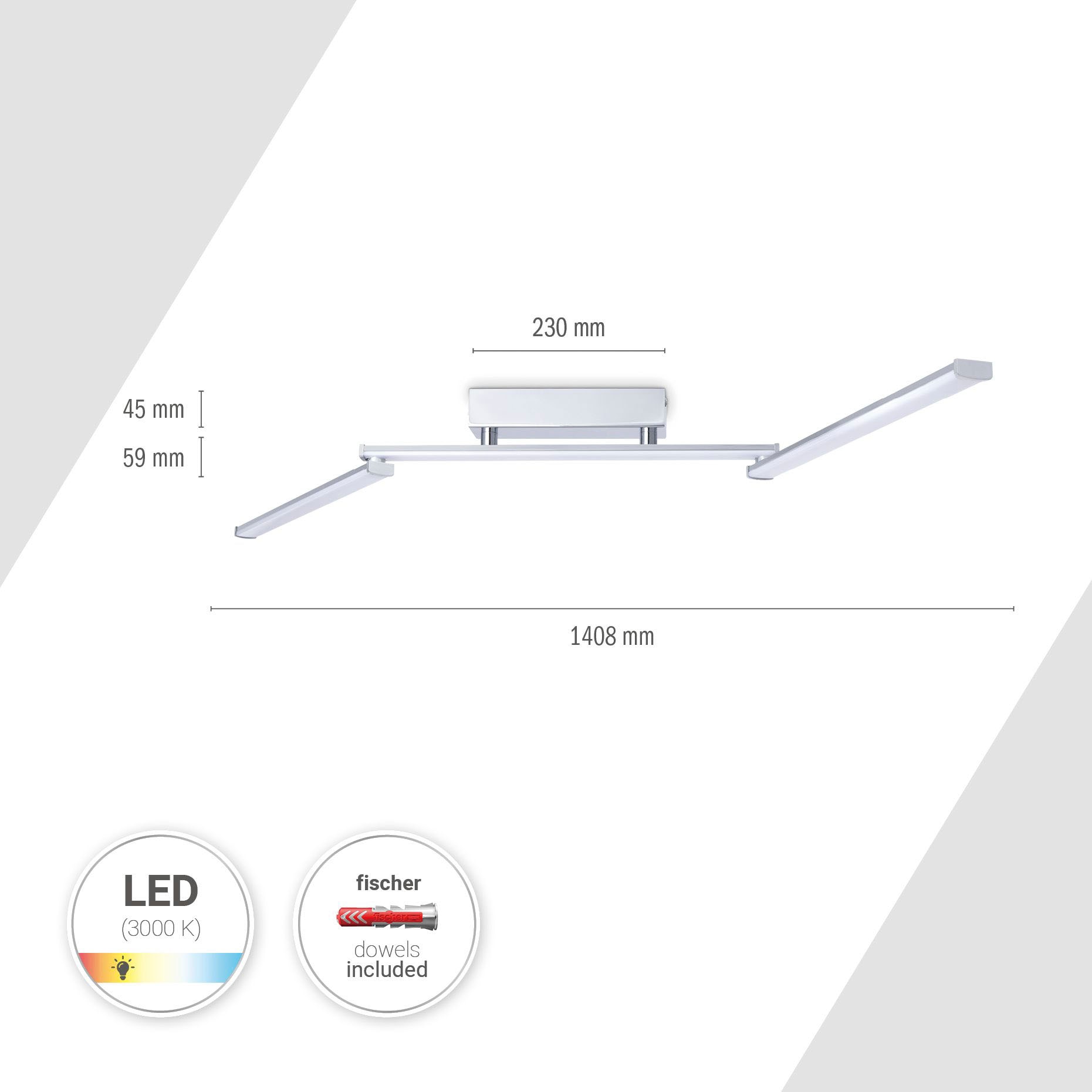 Paco Home Deckenleuchte »DAVE« Warmweiß