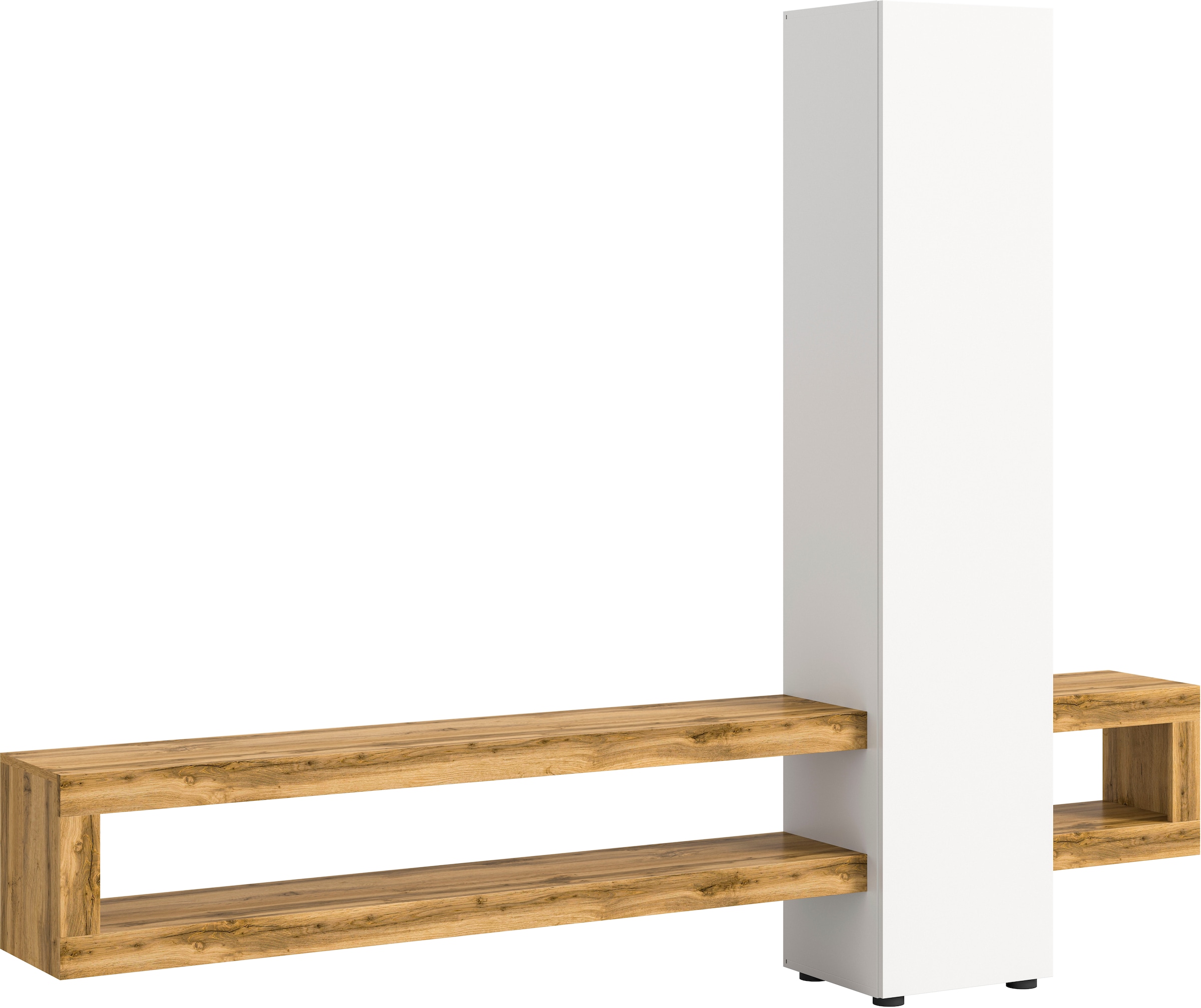 INOSIGN Wohnwand »Zolder, Breite 240 cm, push-to-open, 1 Tür, 3 Einlegeböden,«, (2 St.), 2 offene Fächer, TV-Wand, Media-Möbel, TV-Möbel, Wohnzimmermöbel