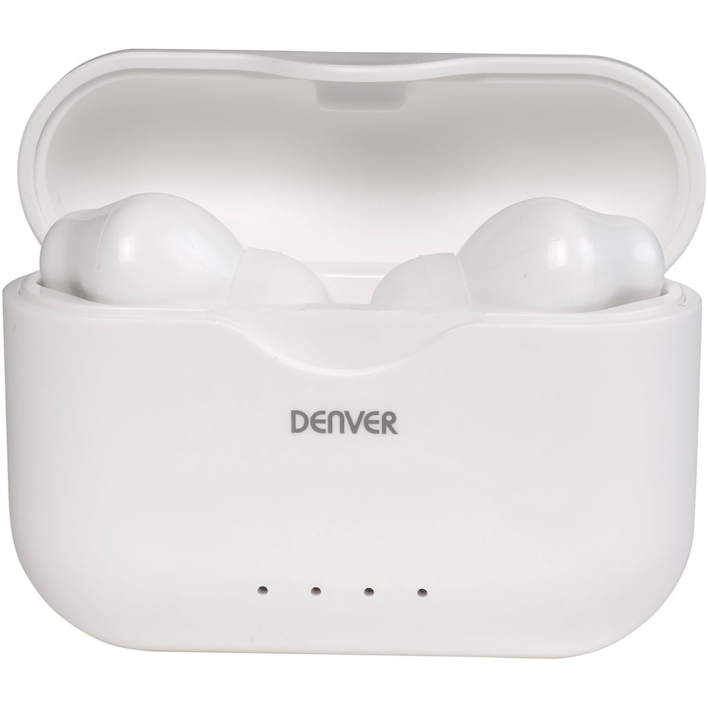 Denver Bluetooth-Kopfhörer »TWE-37«, Bluetooth, Freisprechfunktion-integrierte Steuerung für Anrufe und Musik-LED Ladestandsanzeige-True Wireless
