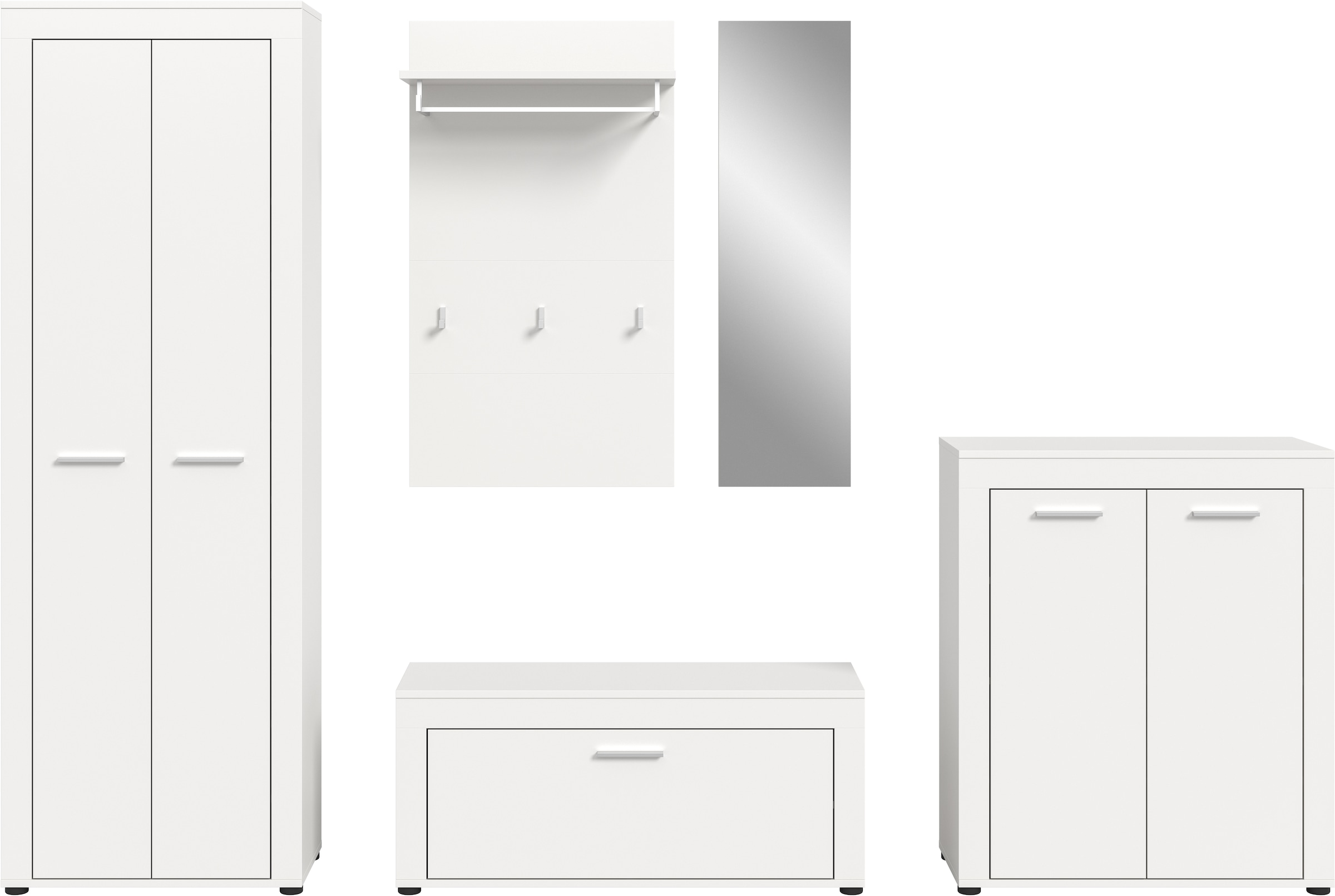 Home affaire Garderoben-Set »Aosta« Set, 5 Stk. tlg.