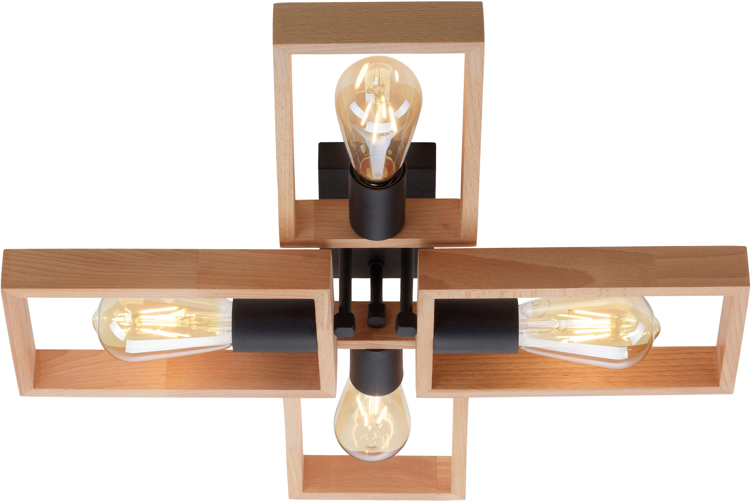 Home affaire 4 »Nohen«, geeignet aus Leuchtmittel (Akazienholz), flammig-flammig, kaufen Jahren Deckenleuchte mit XXL Deckenlampe 3 online für | E27 Garantie Holz