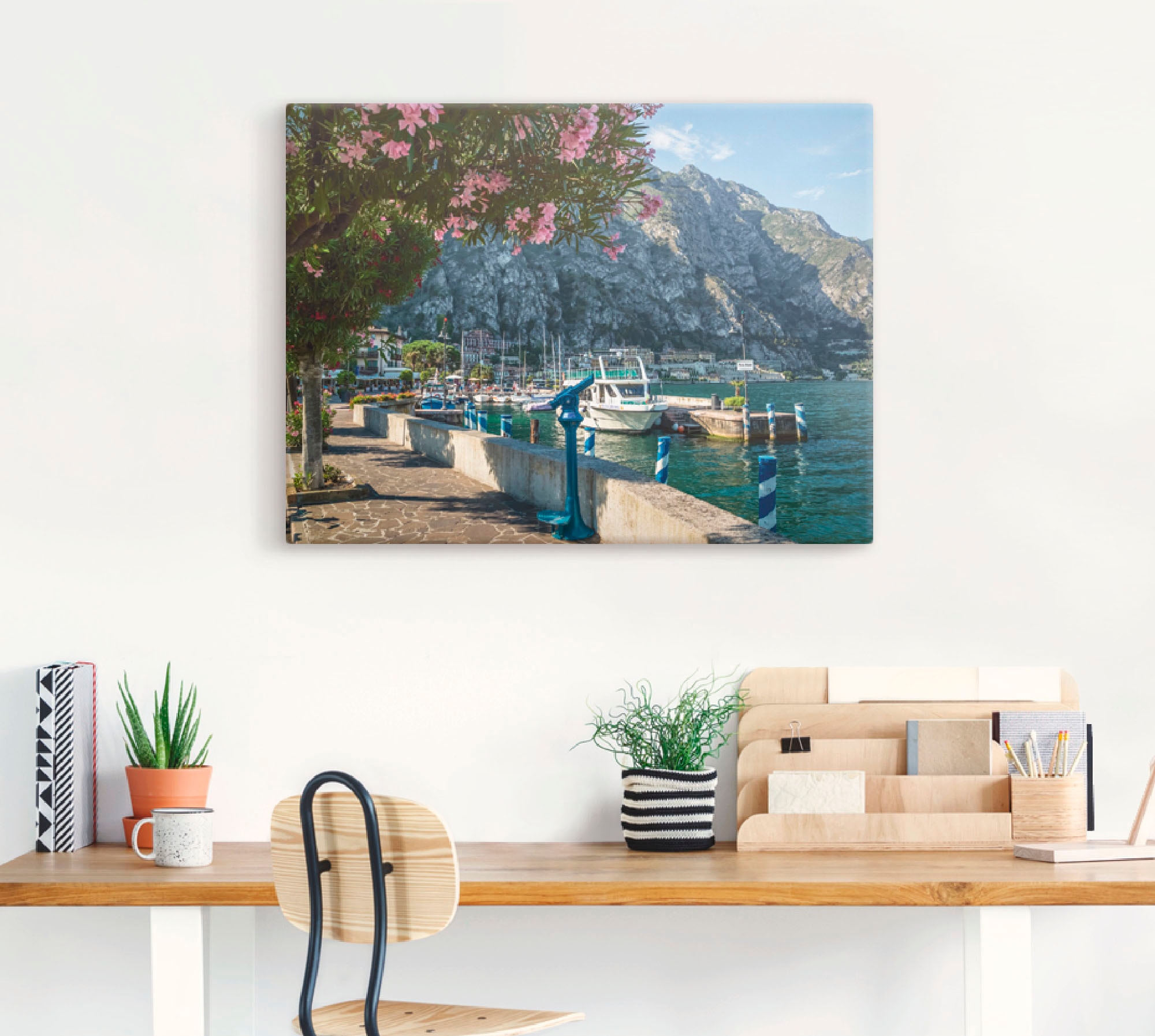 Artland Leinwandbild »Gardasee Hafen Limone sul Garda I« Europa 1 Stk. tlg. auf Holzrahmen gespannt