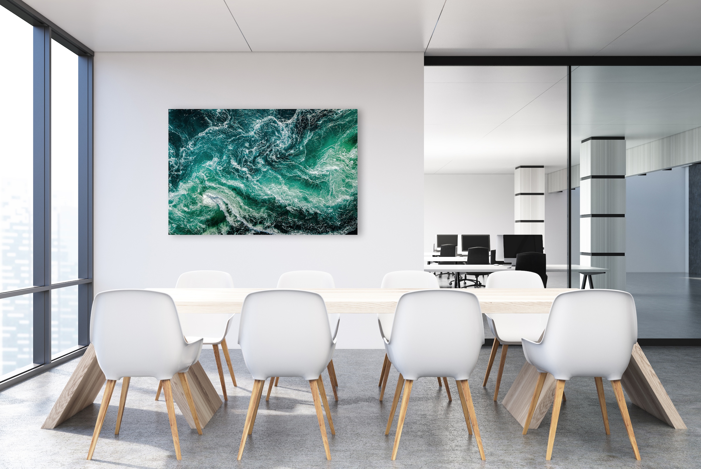 queence Leinwandbild »Aqua« Kunst | Meer | Meer Bilder | Modern | Spa | Spa Bilder 1 Stk. tlg. Akustikbild mit sehr guten Schallabsorptions-Eigenschaften