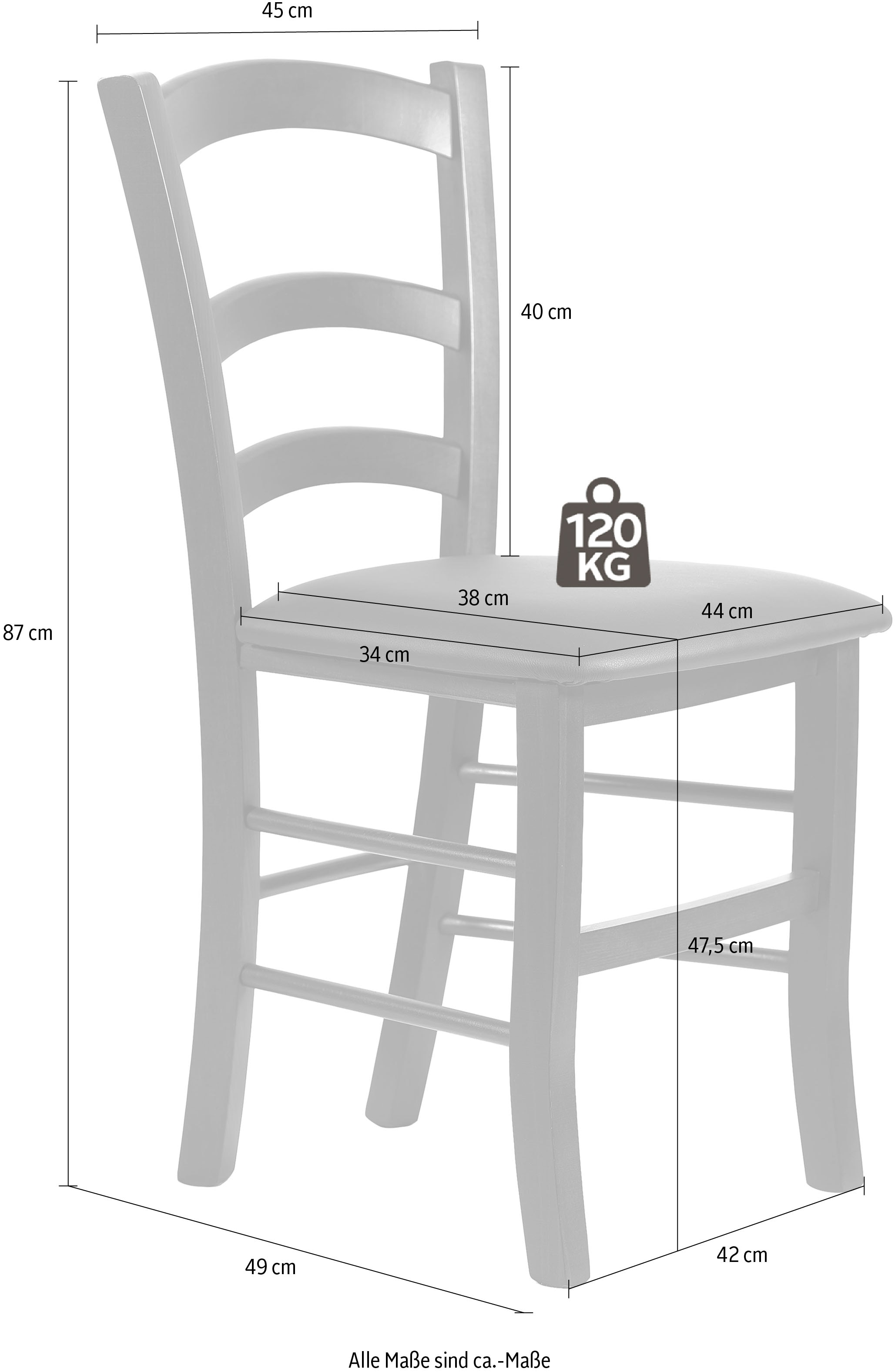 Home affaire Esszimmerstuhl »Super Paesana«, (Set), 2 St., Buche Massivholz mit Kunstlederbezug