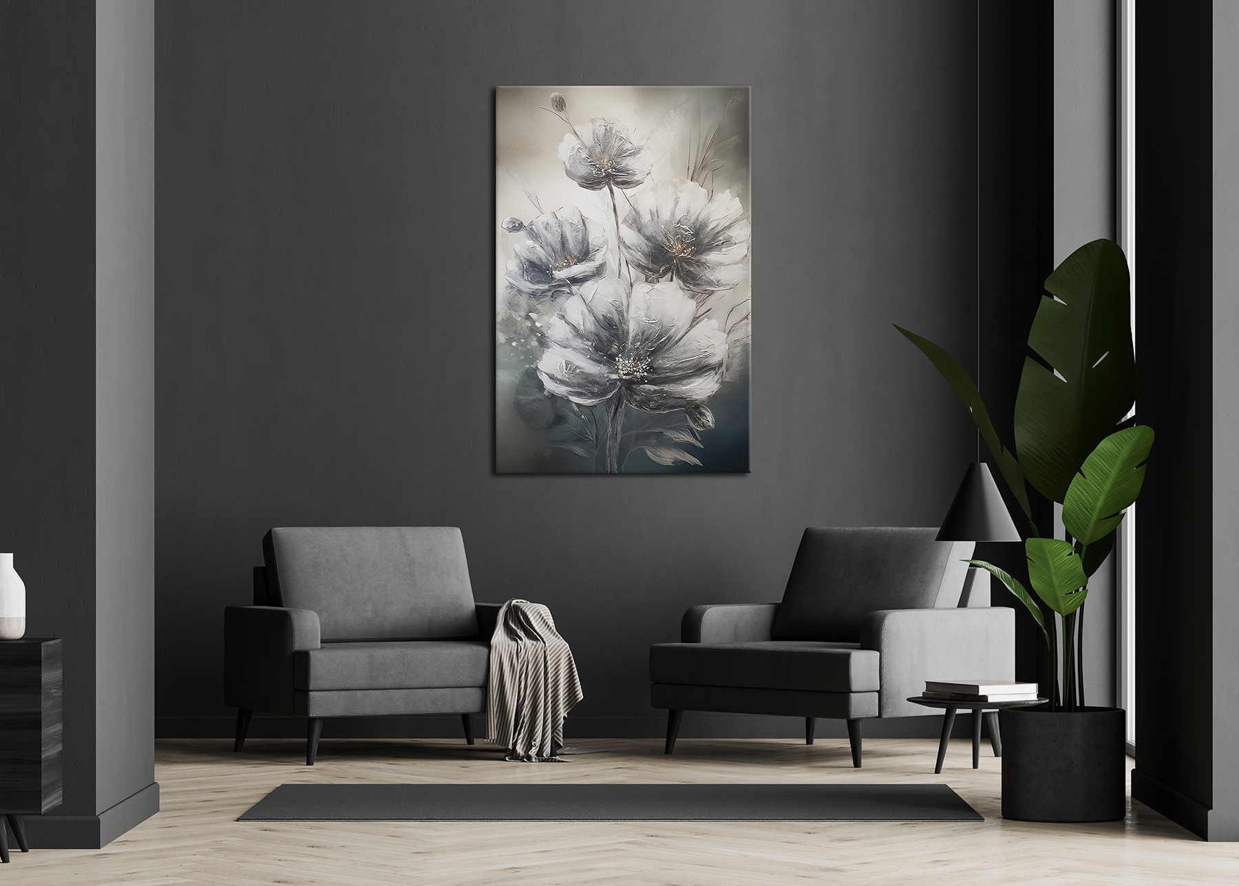 Bönninghoff Bild »BLUMEN 78x118 cm – Leinwandbild Keilrahmen Deko modern«