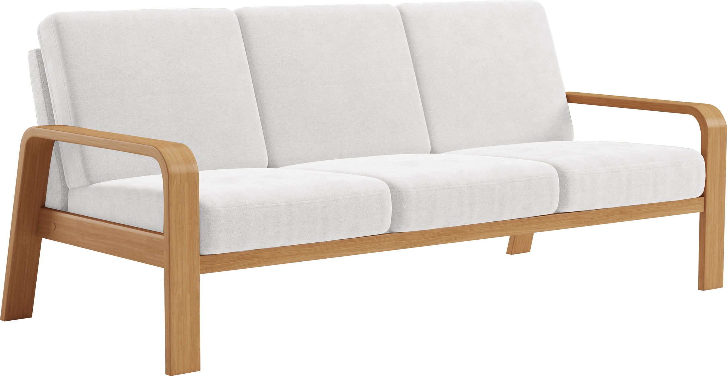 sit&more 3-Sitzer »Kolding«, Armlehnen aus eichefarbigem Buchenholz, verschiedene Bezüge und Farben