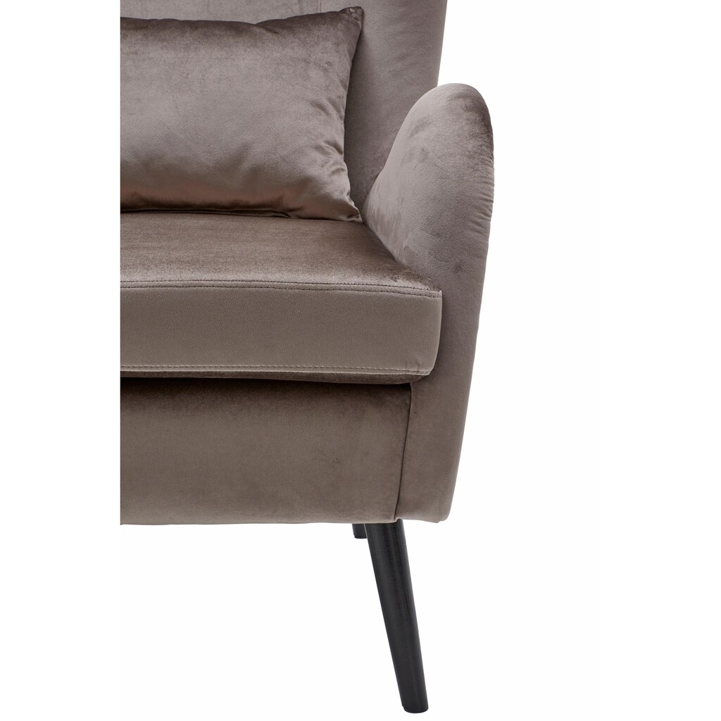 Guido Maria Kretschmer Home&Living Sessel »Salla auch in Fellimitat und Feincord, viele Bezugsarten«, wahlweise mit oder ohne Hocker; großer Sessel: Maße B/T/H: 78/94/118cm