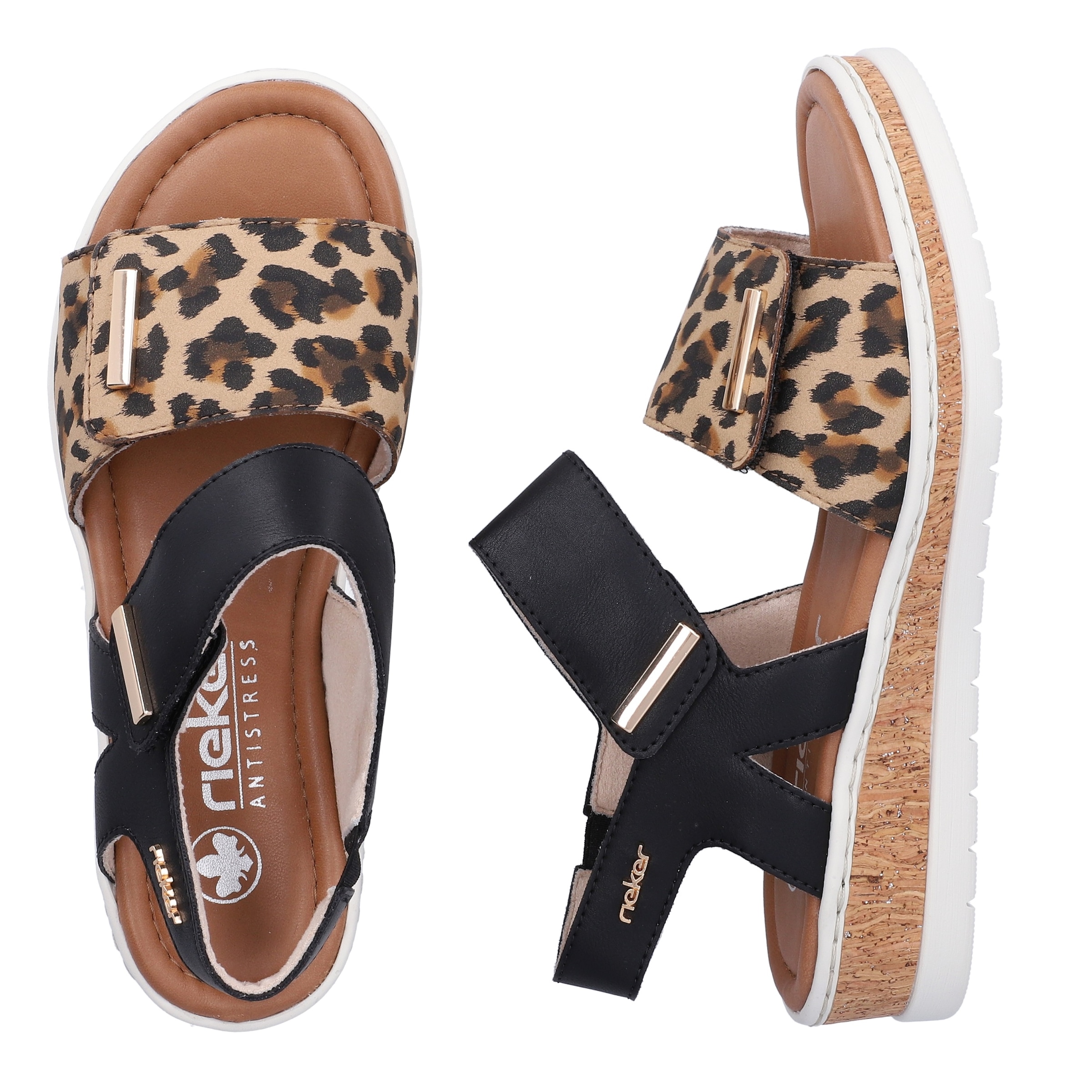 Rieker Keilsandalette  Sommerschuh, Keilsandalette, Plateausandale mit Klett