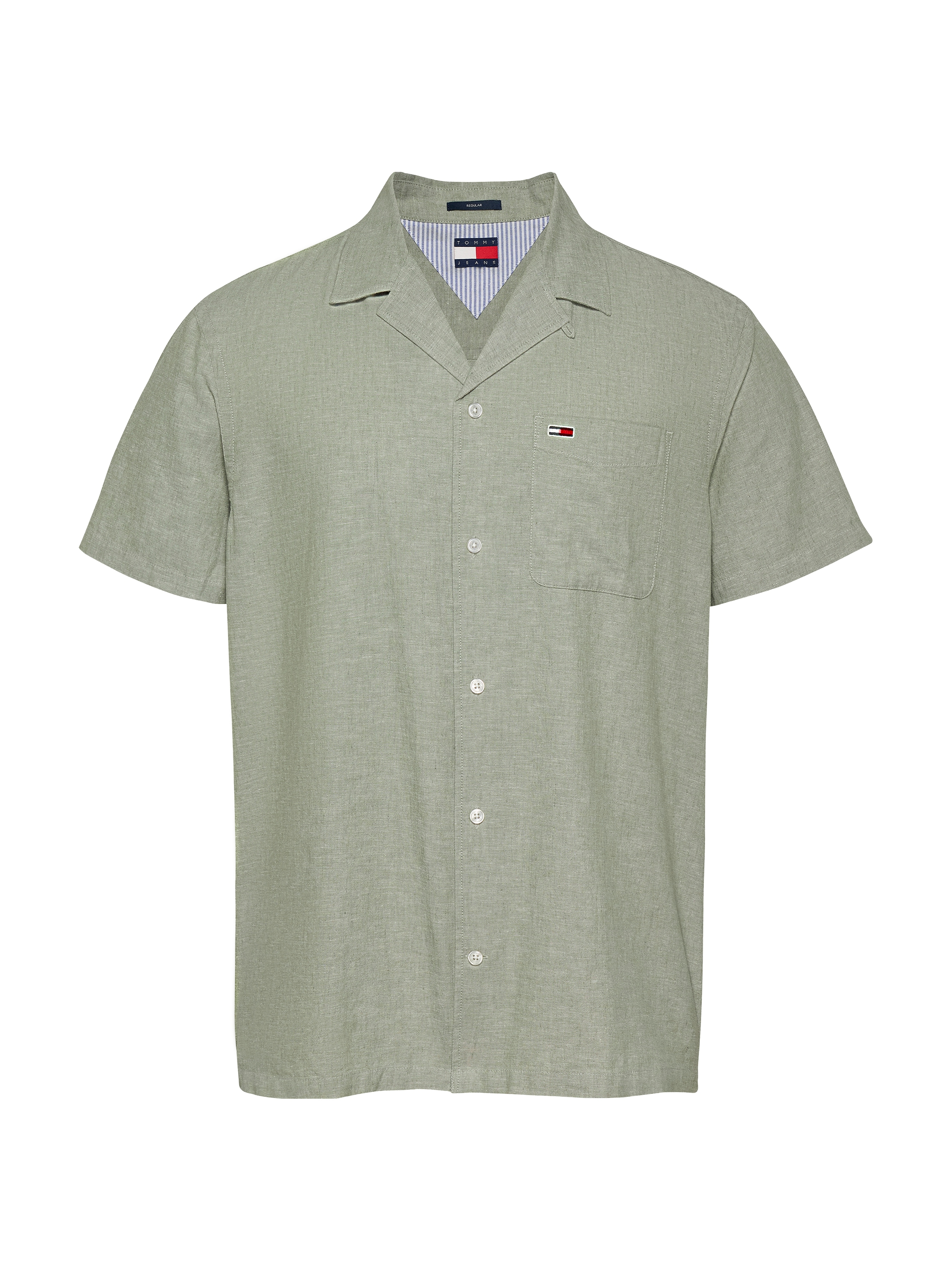 Tommy Jeans Plus Kurzarmhemd »TJM LINEN BLEND CAMP SS EXT«, Mit V-Ausschnitt