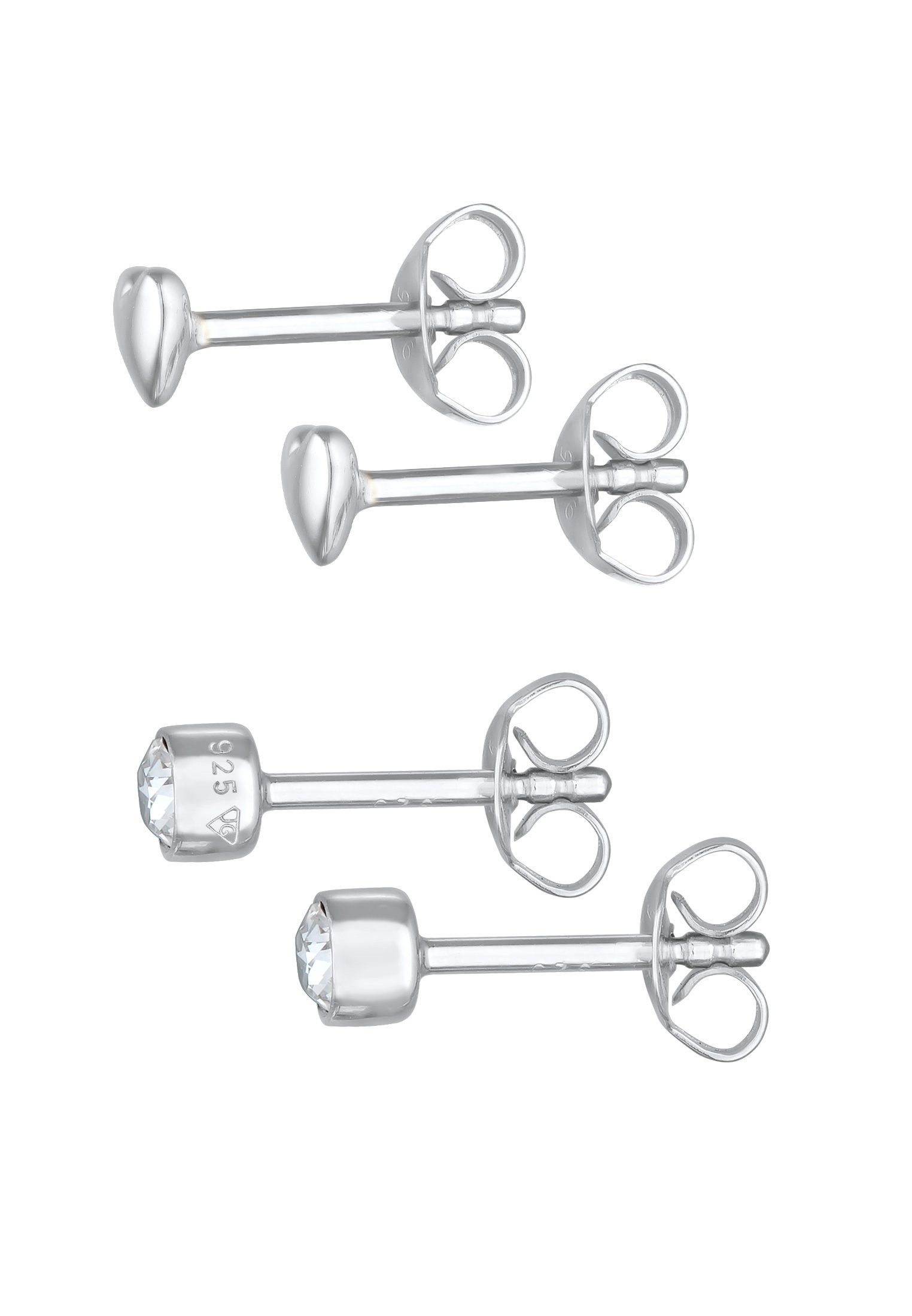 Elli Ohrstecker-Set »Ohrringe 2er Set Herz 925 Silber, mit Kristallen von Swarovski®«