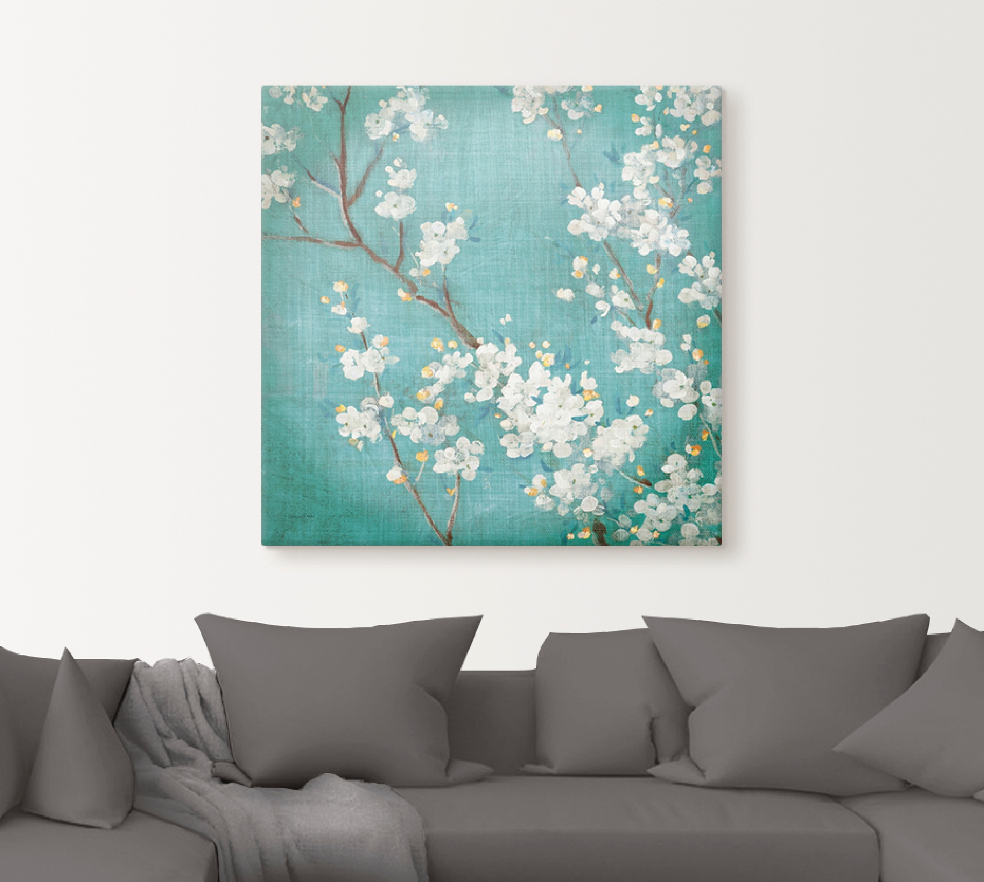 Artland Leinwandbild »Weiße Kirschblüten II« Blumen 1 Stk. tlg. auf Holzrahmen gespannt