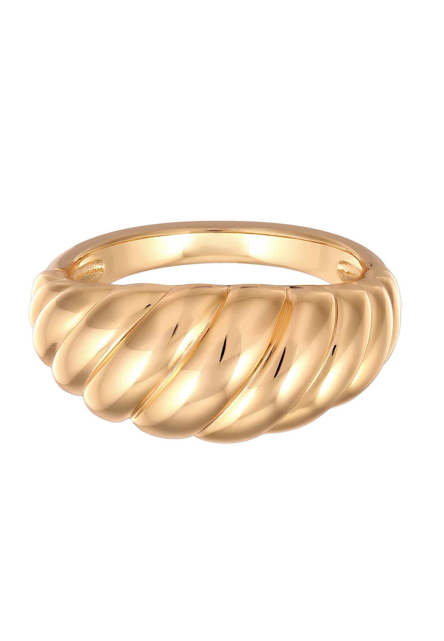 Elli Silberring »Ring Ring Organic Stil Rhodium-Finish Gold Messing«