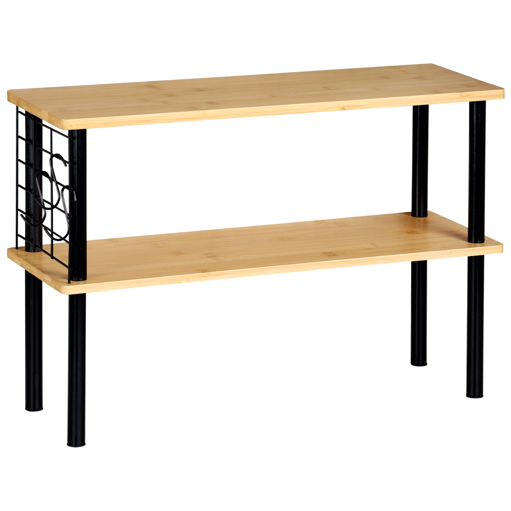 KESPER , Küchenregal »Regal aus Bambus« 1 Stk. tlg. mit Drahtgitter zum Aufhängen von Küchenutensilien, braun / schwarz, FSC -zertifizierter 