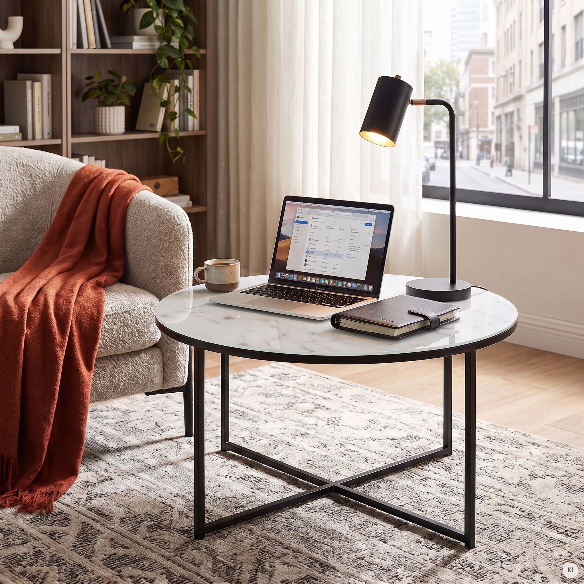 SalesFever Couchtisch »Caorle Coffeetable im eleganten Stil« Elegantes Design mit Marmoroptik-Tischplatte