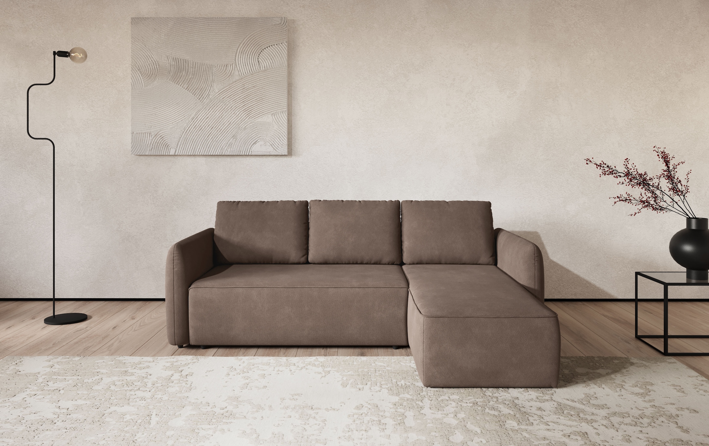 COTTA Ecksofa »Flow L-Form, Breite 239 cm« wahlweise mit Bettfunktion