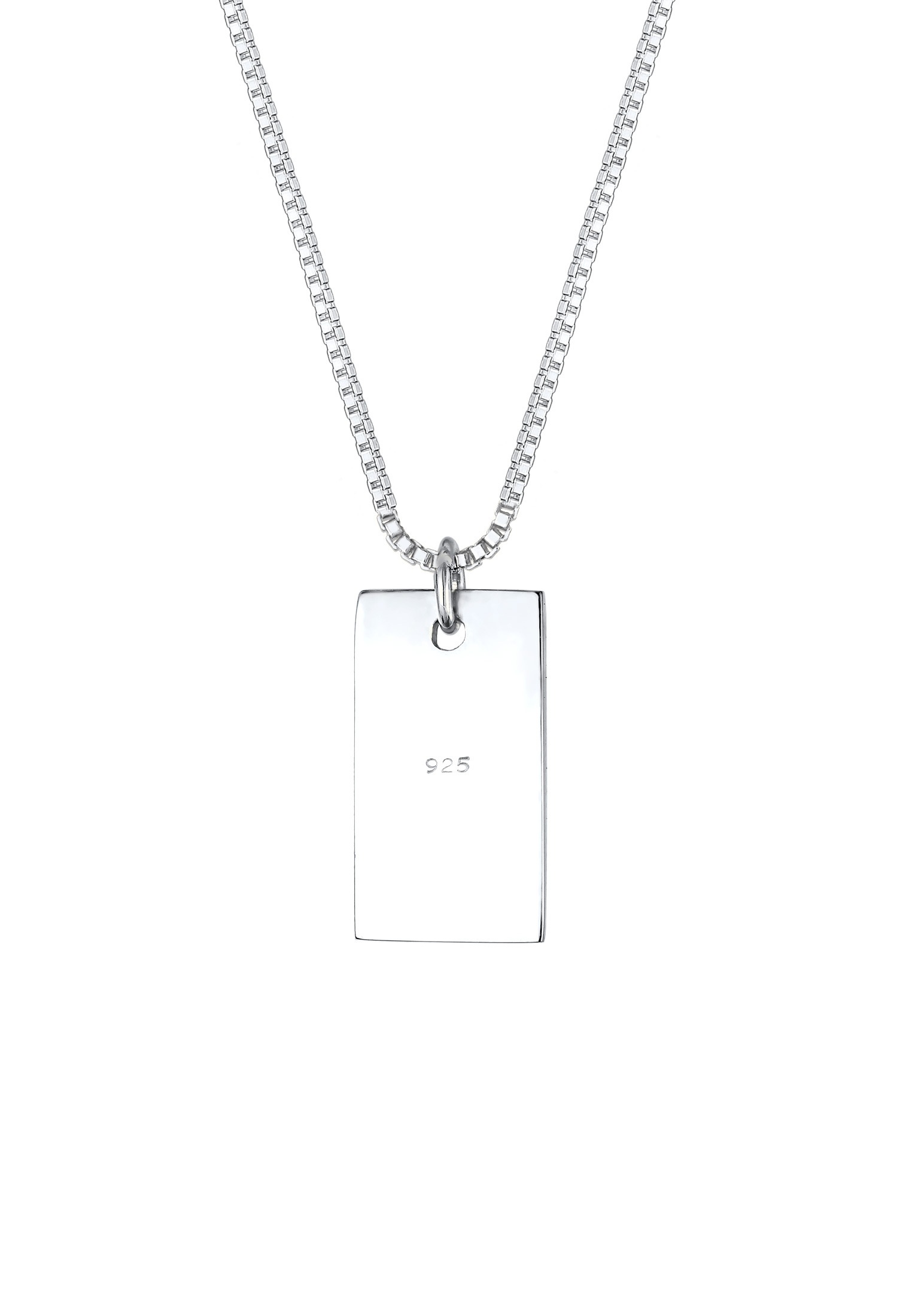 Elli Kette mit Anhänger »Halskette Rechteck Geo Basic 925 Silber«