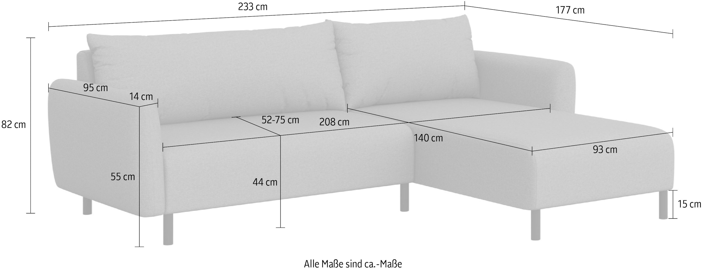 INOSIGN Ecksofa »Glandine«, L-Form