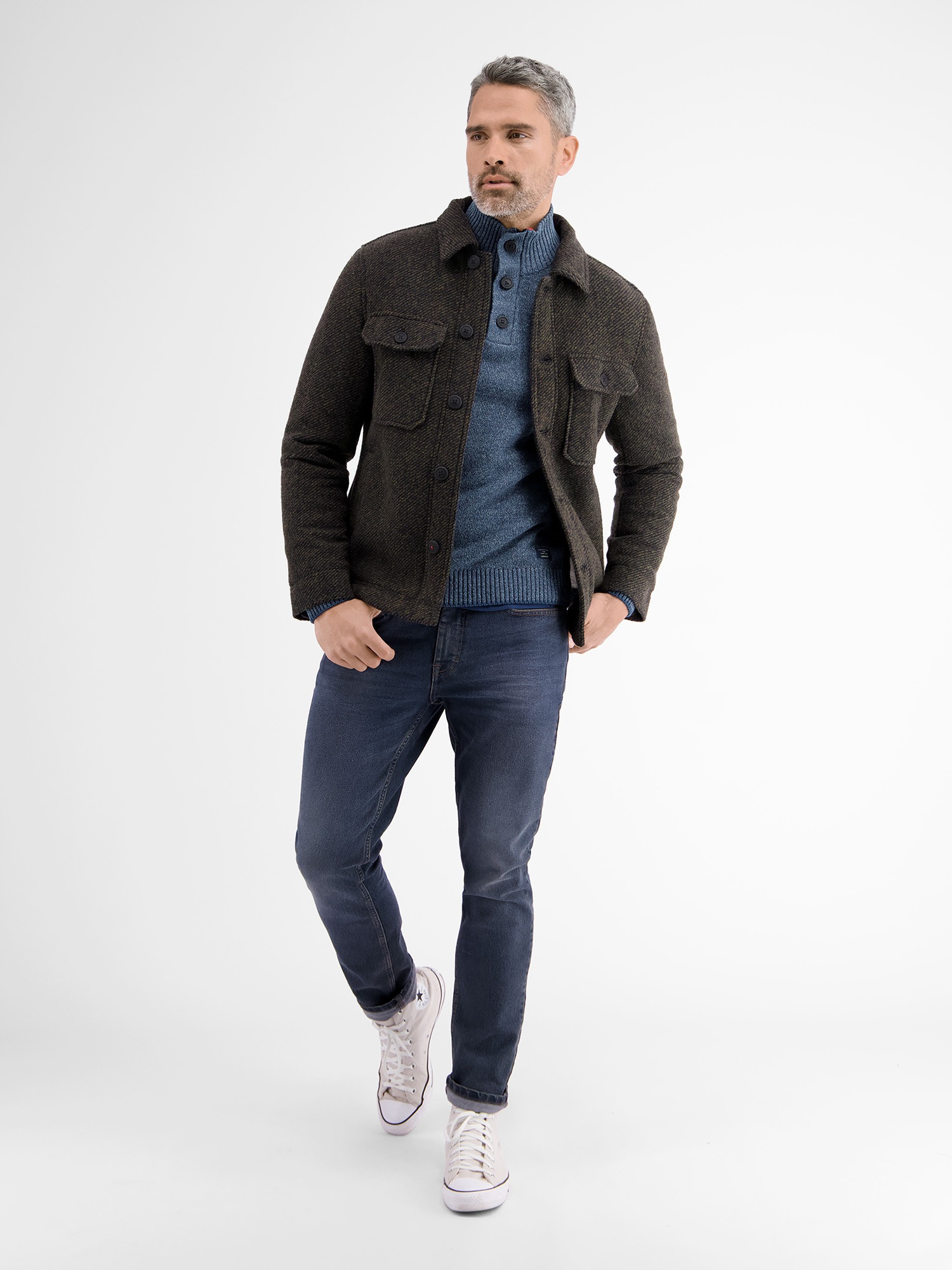 LERROS Strickpullover »LERROS Troyer in lebendiger Strickoptik«