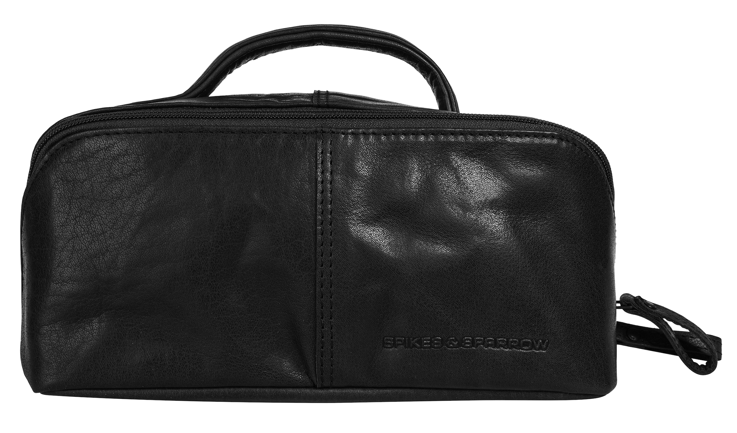 Spikes & Sparrow Kulturbeutel "SPIKES & SPARROW Herren, Damen echt Leder" echt Leder