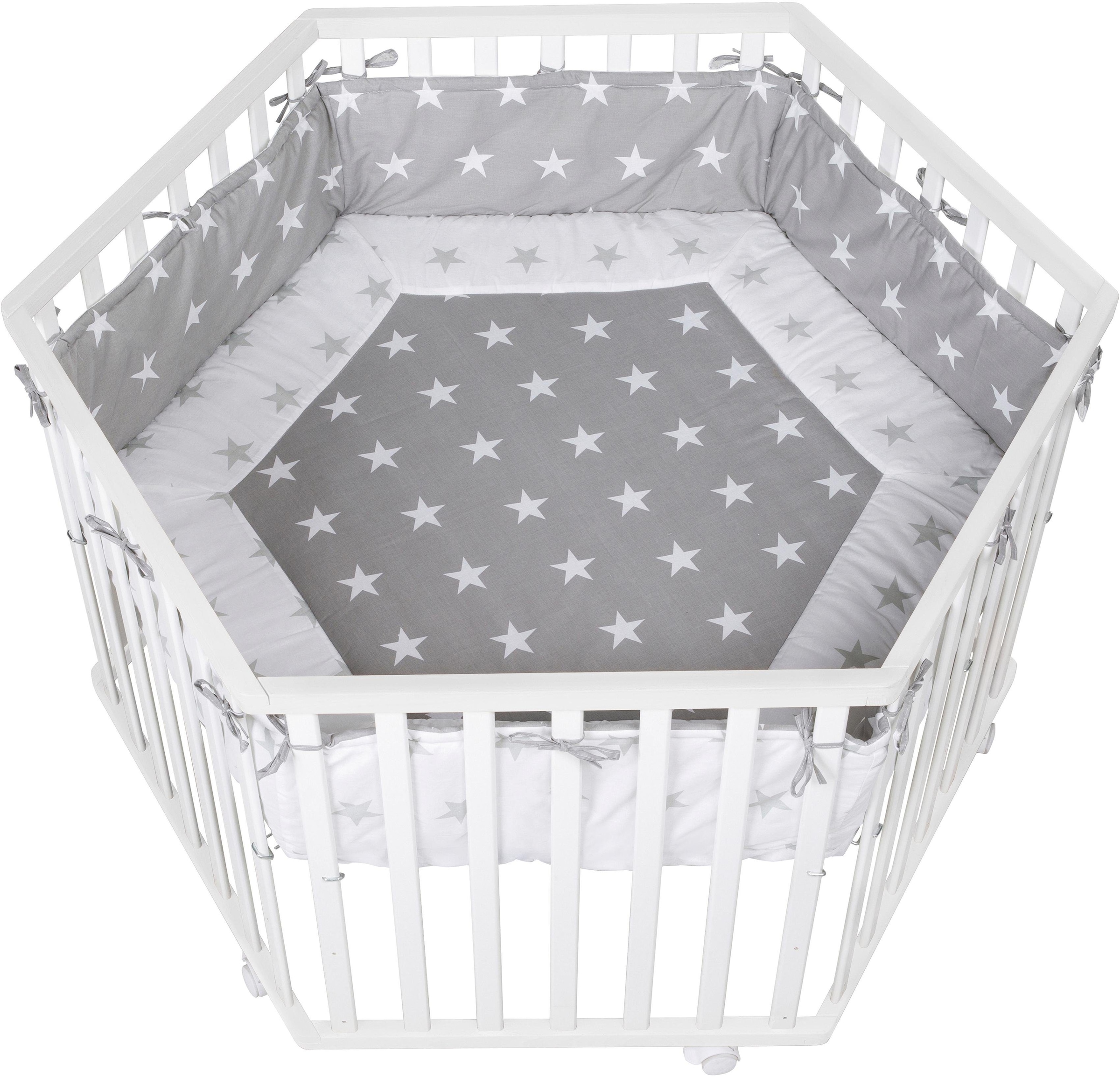 roba® Laufgitter mit Nestchen Stoffeinlage bis »Little Stars, kg, 15 natur, und bei 6-eckig«, ♕