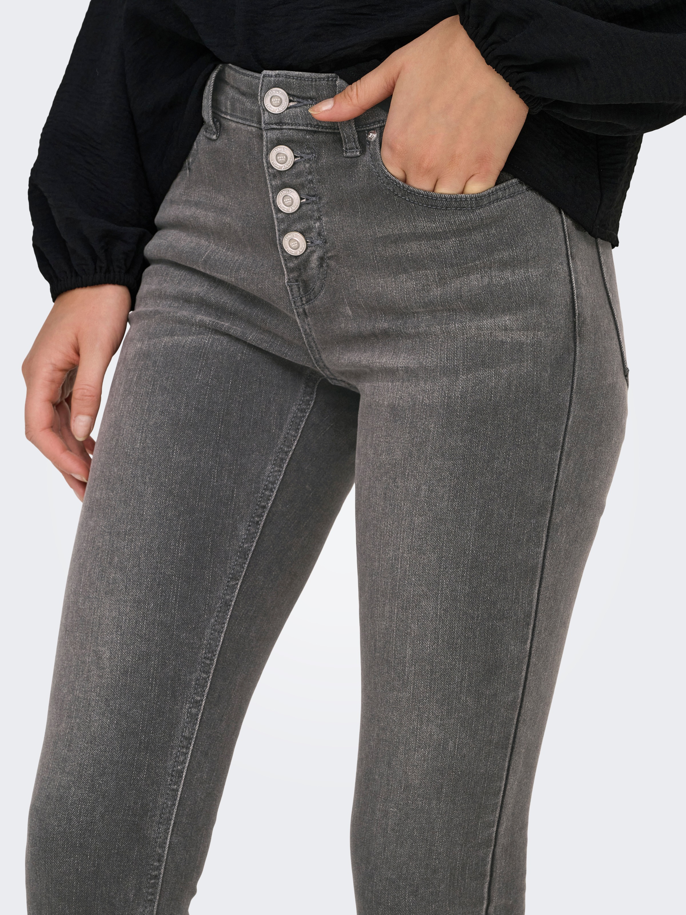 ONLY Skinny-fit-Jeans »ONLMIA MID WAIST BUTTON SK RW ANK BOX«