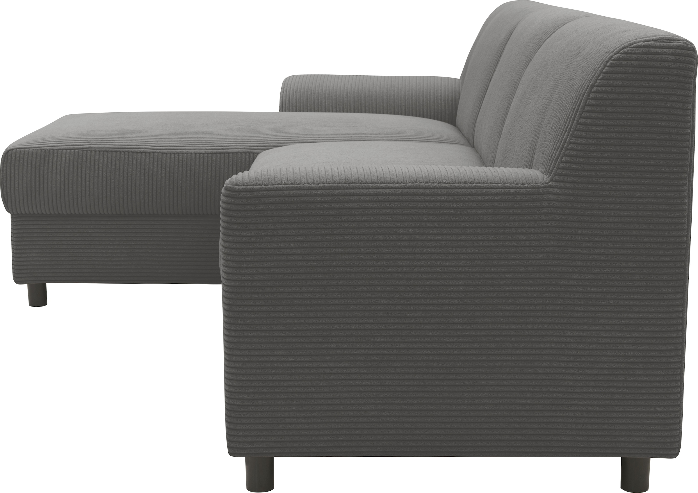 DOMO collection Ecksofa »Turah 2, L-Form, in Cord u. wasserabweisender Microfaser, Federkern«, B/T/H: 241/146/79 cm, incl. Zierkissen, wahlweise mit Bettfunktion